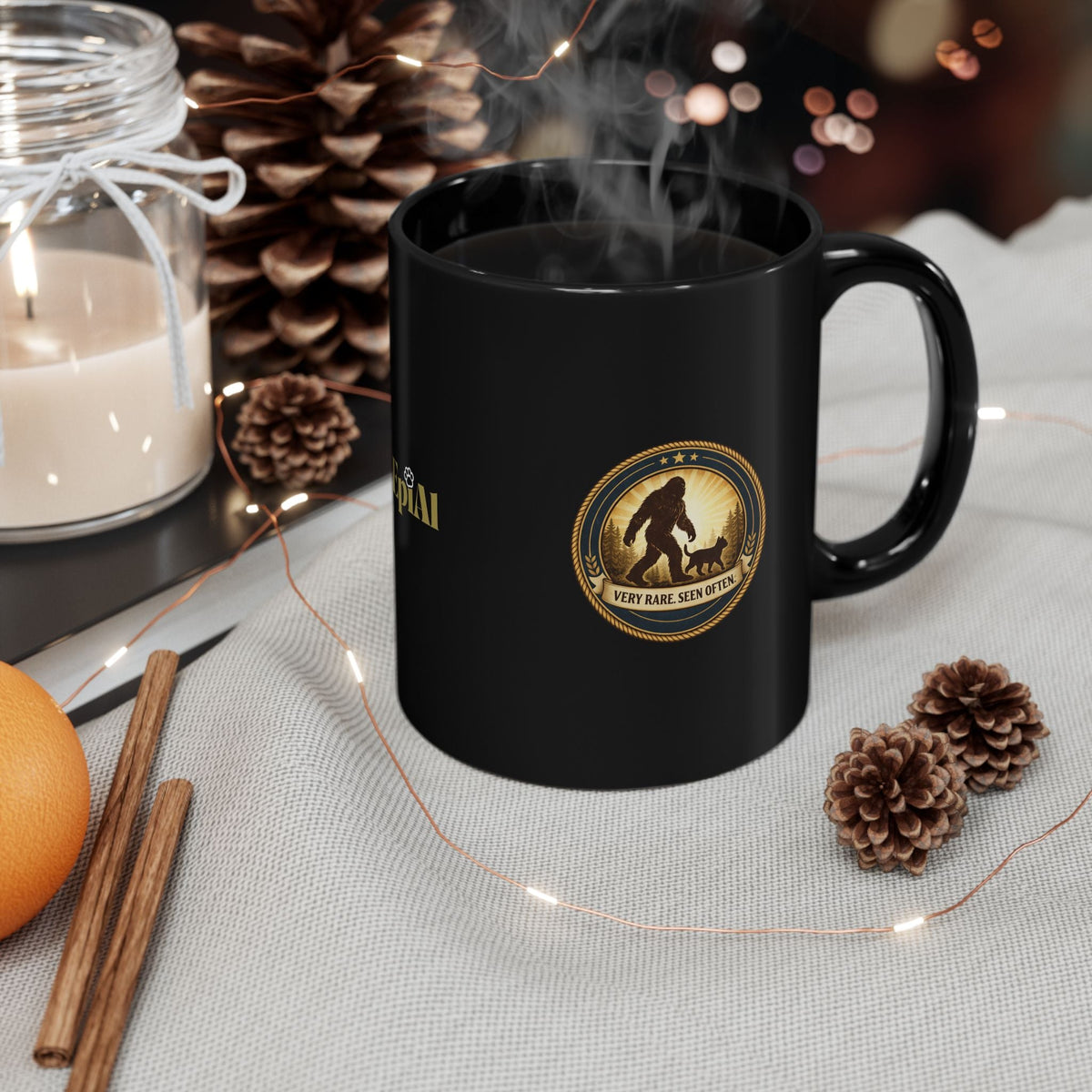 Very Rare. Seen Often. Black Ceramic Coffee Mug - Drinkware, Coffee Mugs - EpiAl's Shop