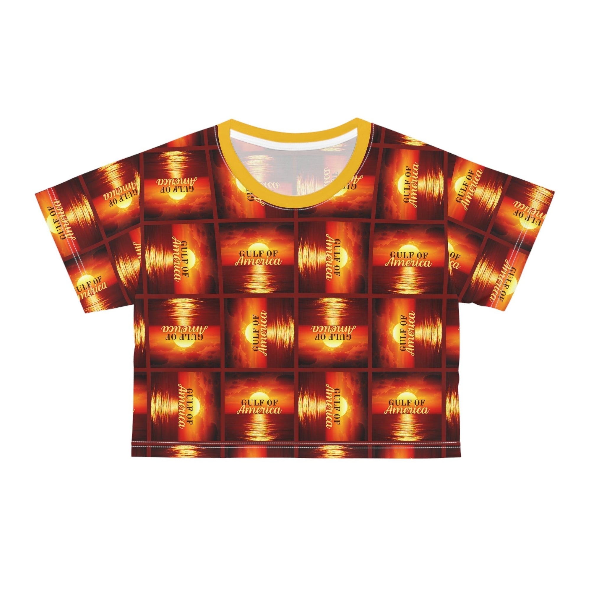 Vibrant American Gulf Graphic Crop Tee for Summer Vibes - Clothing, T-shirts, Crop - EpiAl's Shop