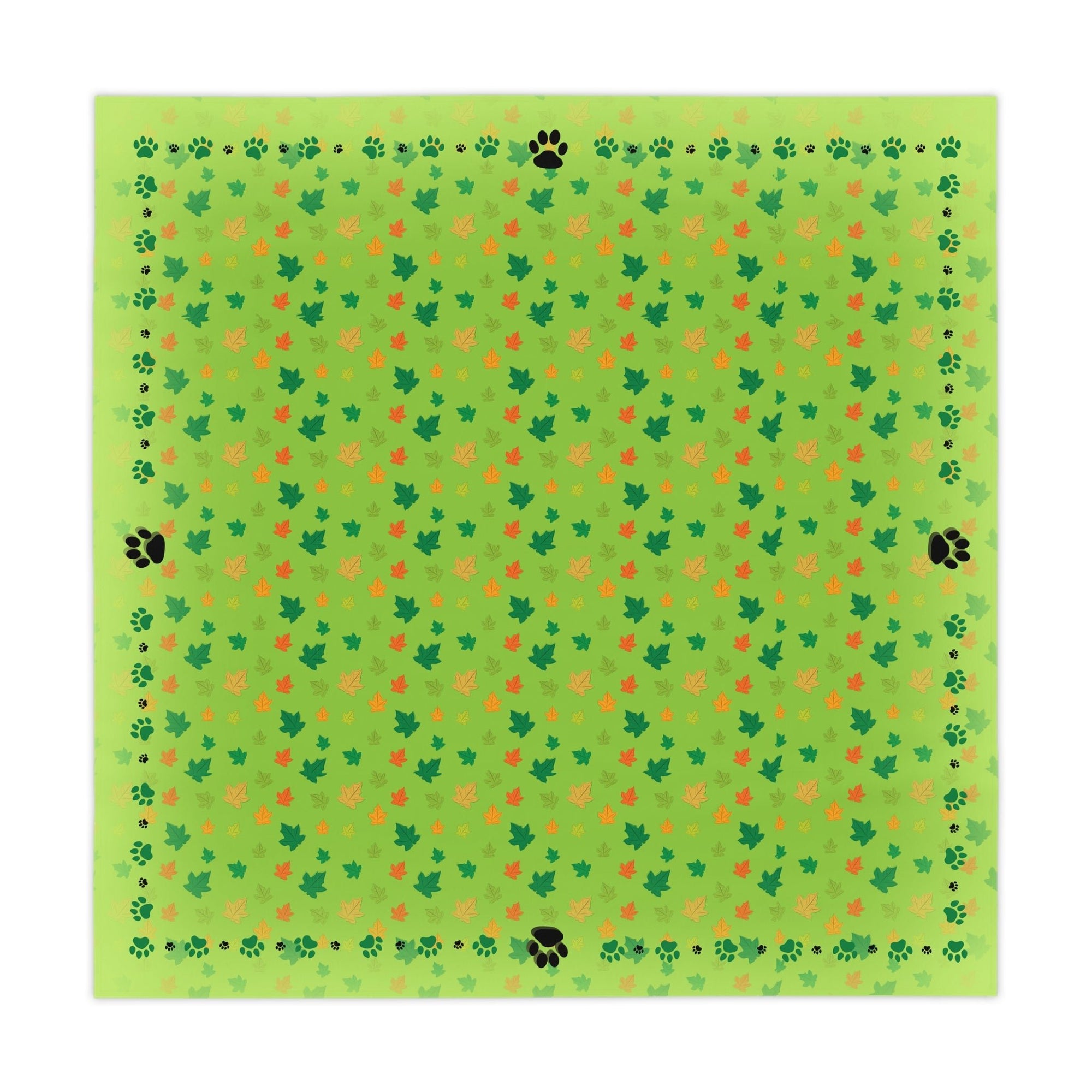 Vibrant Kitty Prints & Leaves Tablecloth for Gatherings - Decor, Dining, Table Decor - EpiAl's Shop
