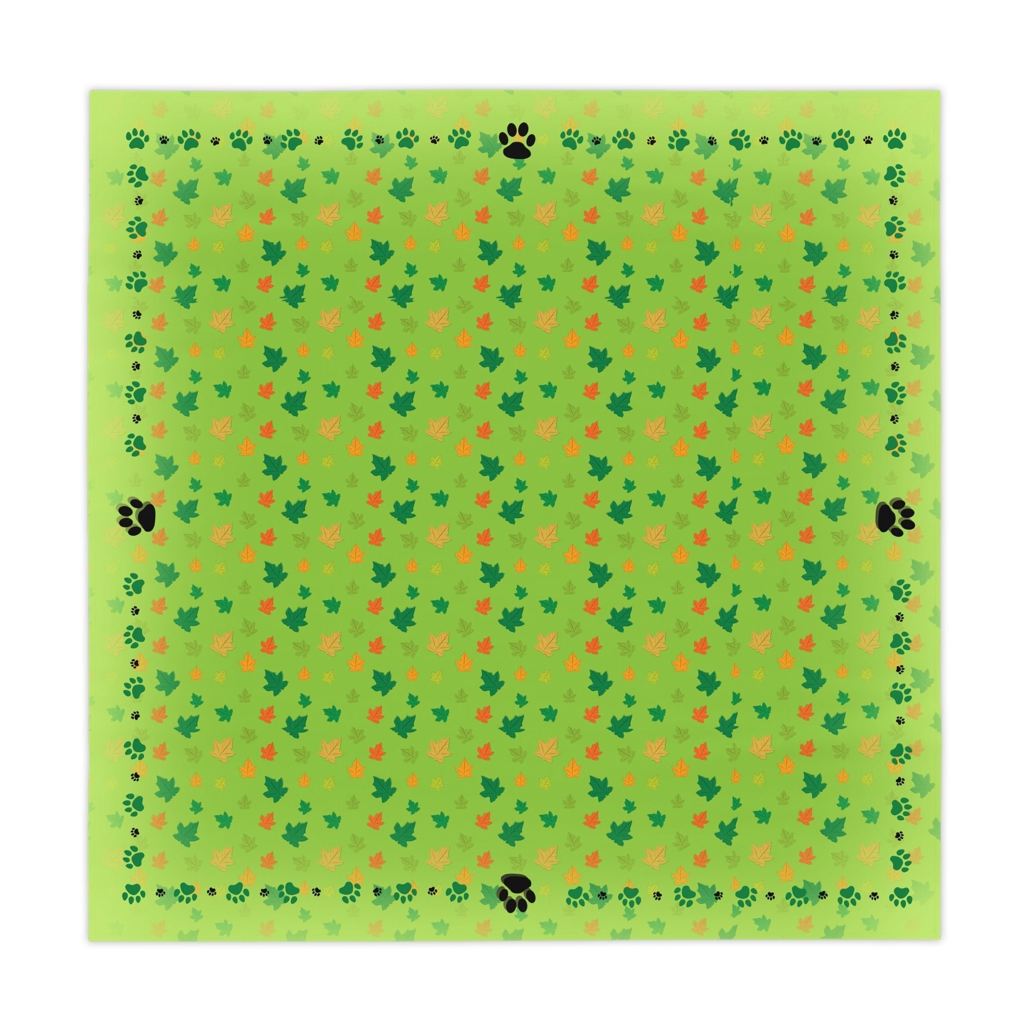 Vibrant Kitty Prints & Leaves Tablecloth for Gatherings - Decor, Dining, Table Decor - EpiAl's Shop