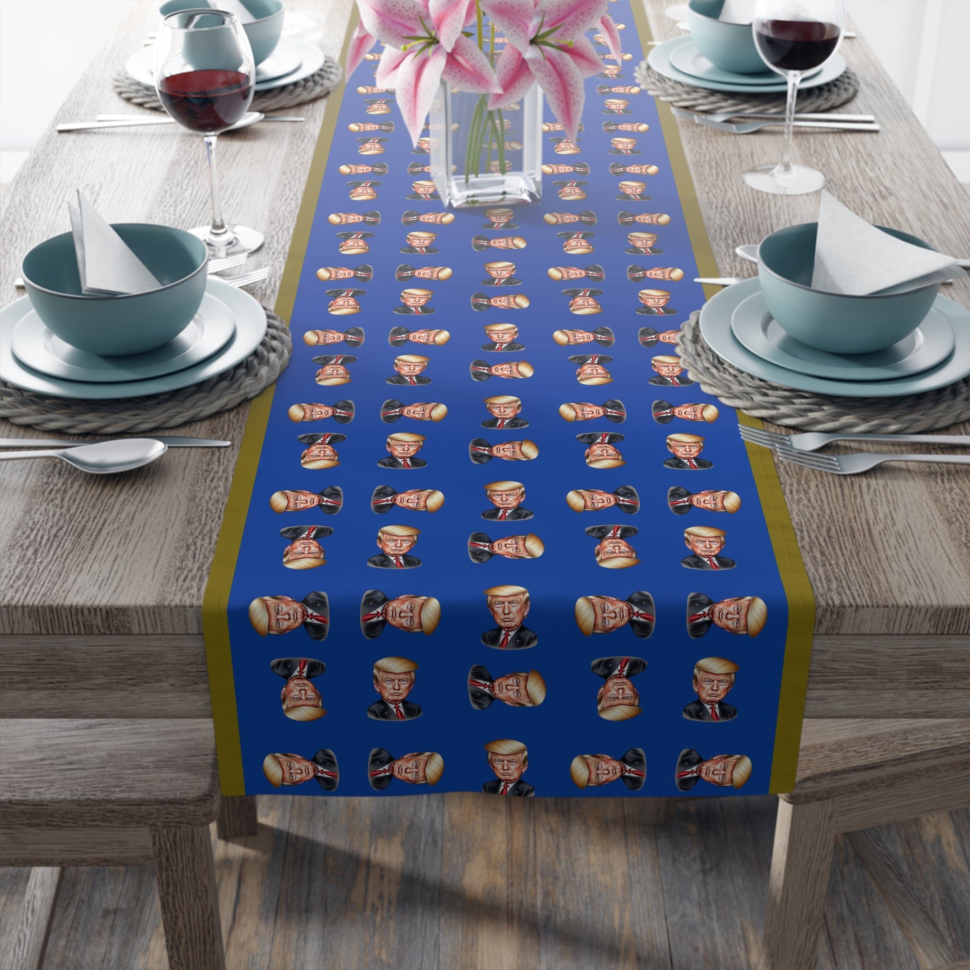 Vibrant Trump Face Table Runner - Decor, Dining, Table Decor - EpiAl's Shop