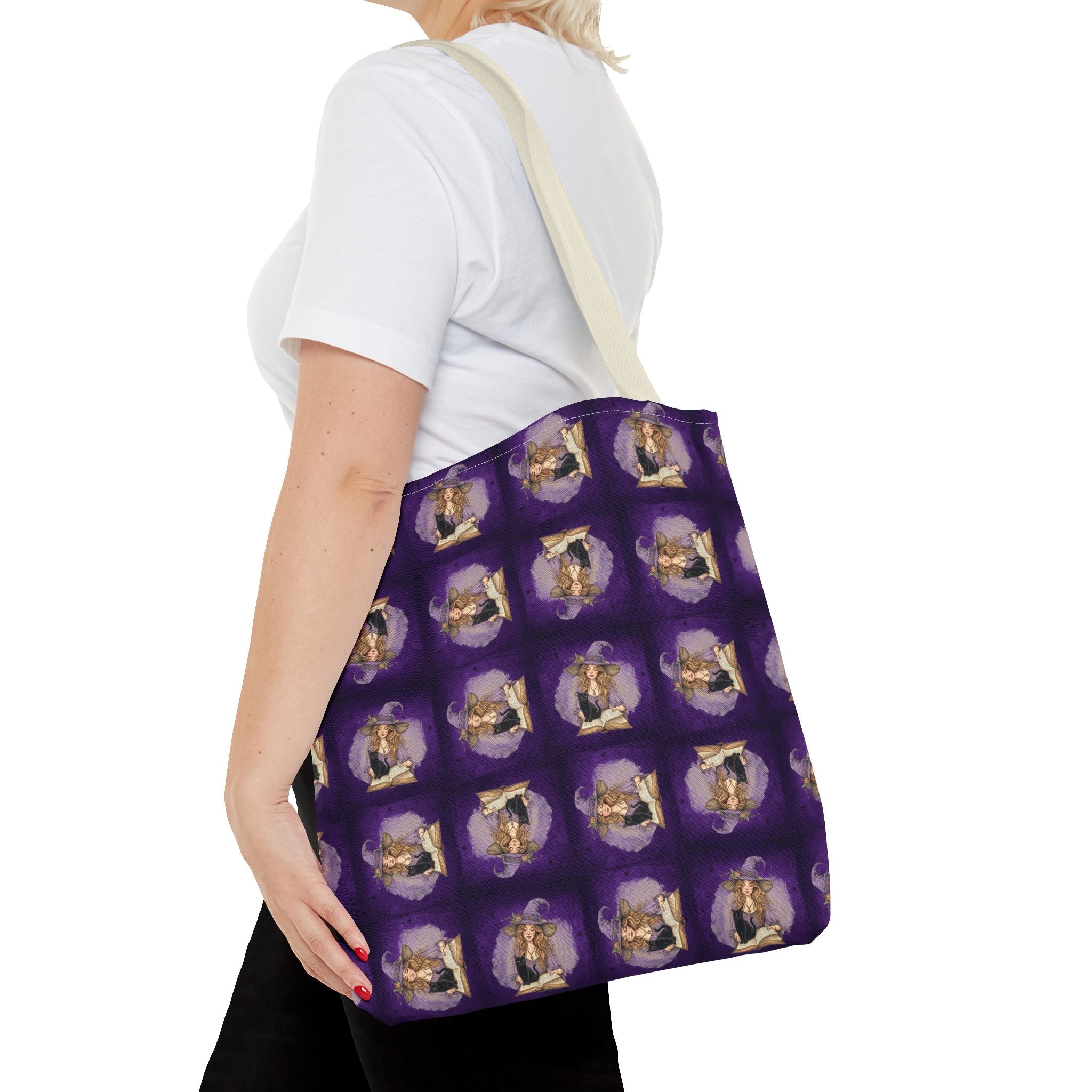 Vibrant Witchy Cat Lady Tote Bag - Bags, Tote - EpiAl's Shop