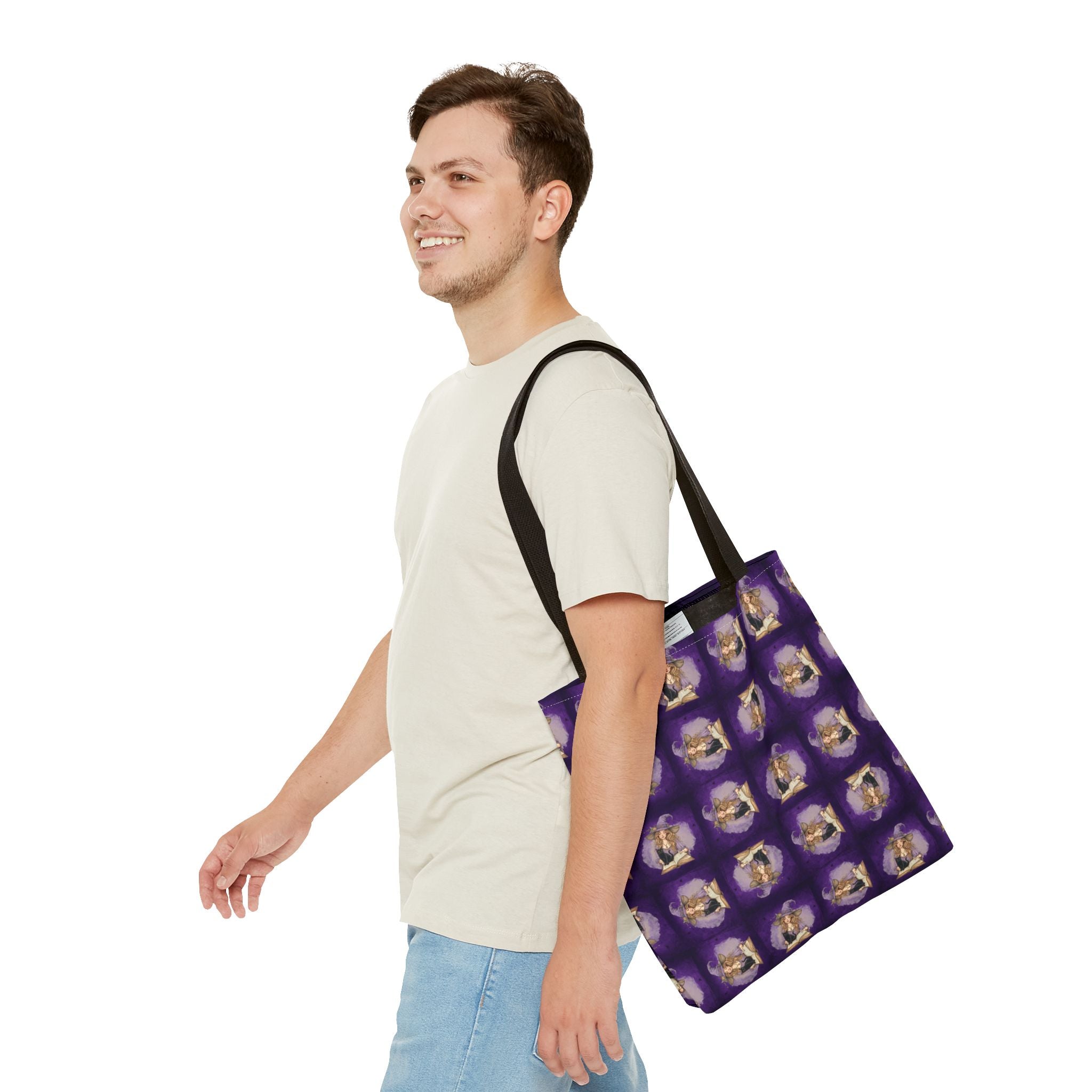 Vibrant Witchy Cat Lady Tote Bag - Bags, Tote - EpiAl's Shop