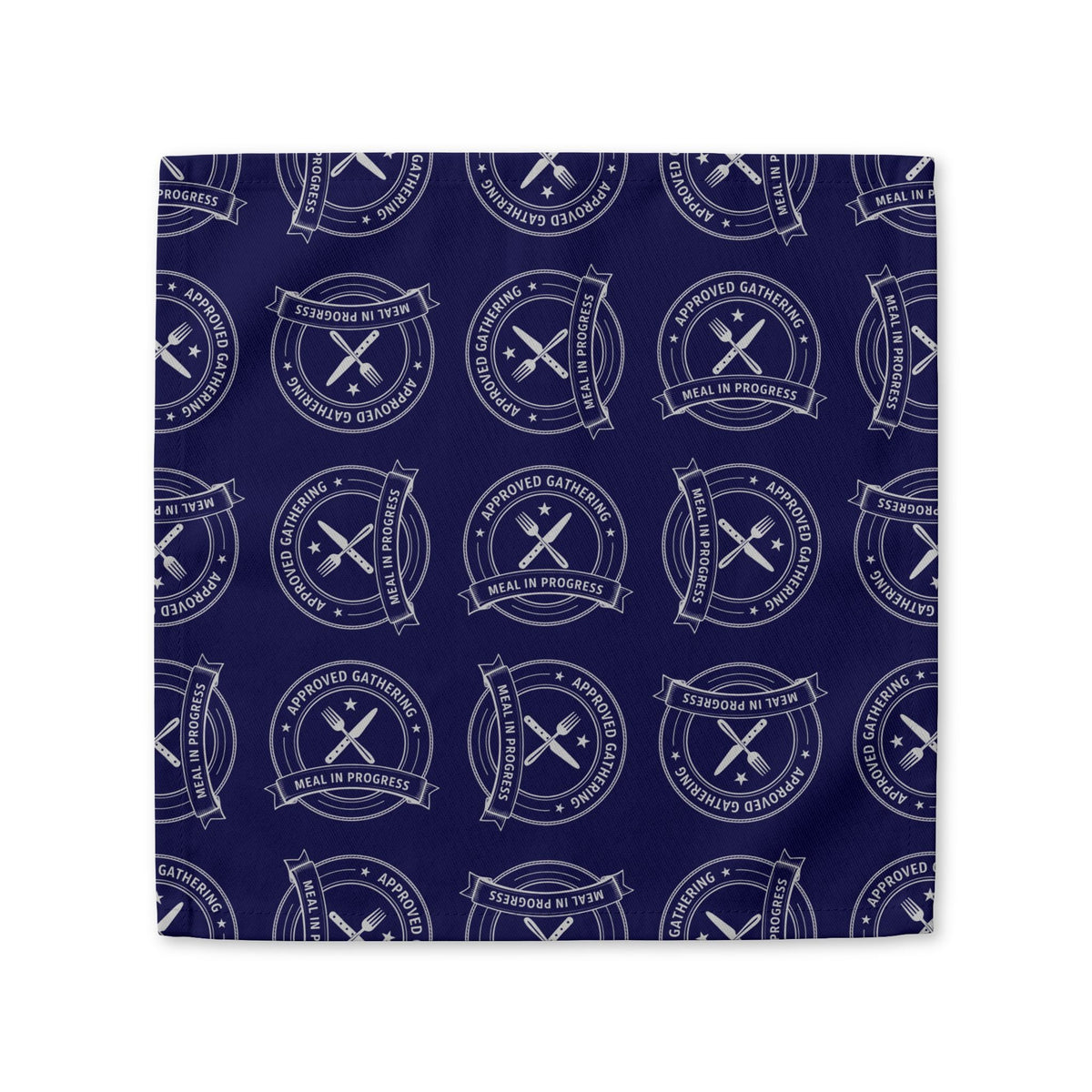Vintage Bistro Crest Cotton Twill Napkin | Navy Dining Table Accent - Dining, Napkins - EpiAl's Shop