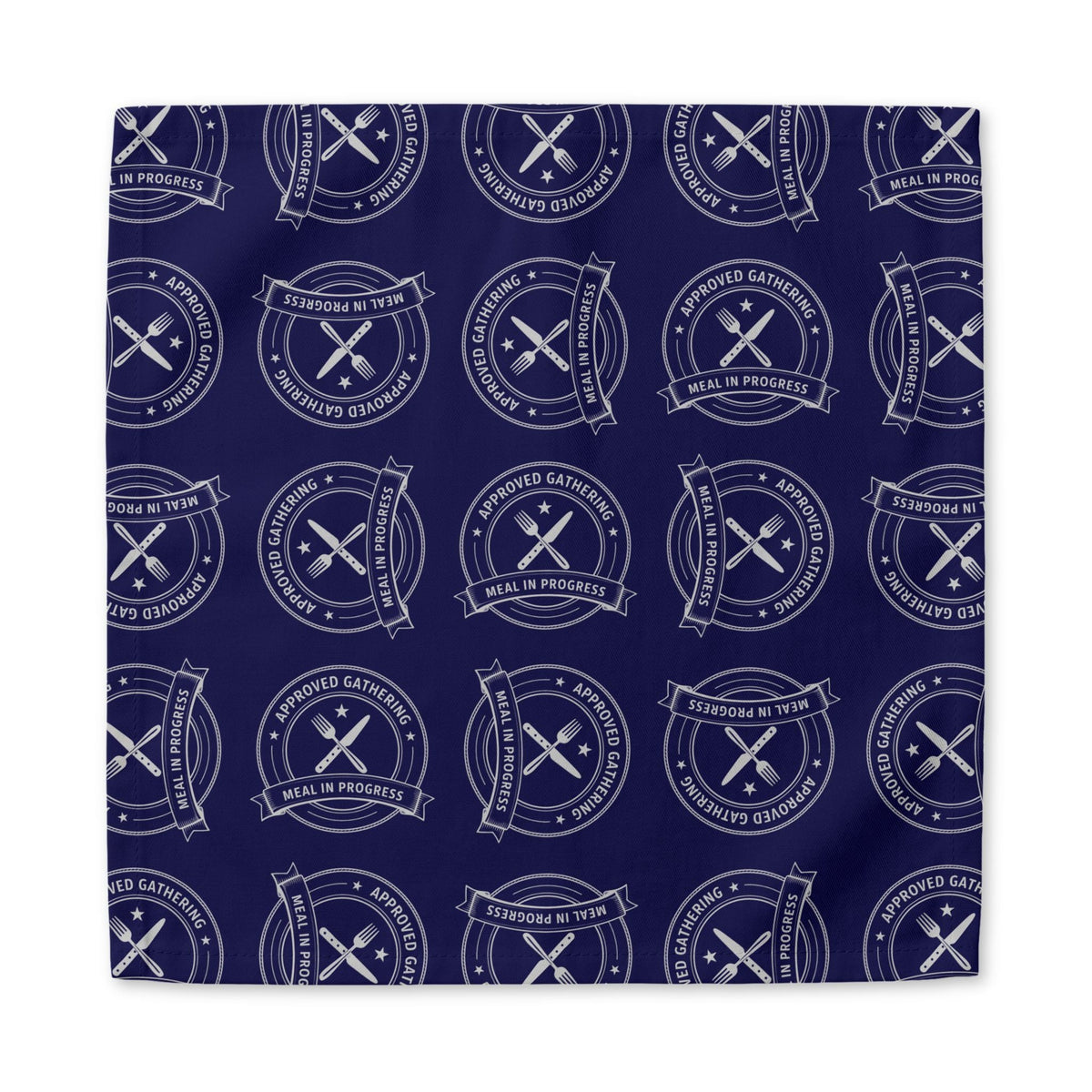Vintage Bistro Crest Cotton Twill Napkin | Navy Dining Table Accent - Dining, Napkins - EpiAl's Shop