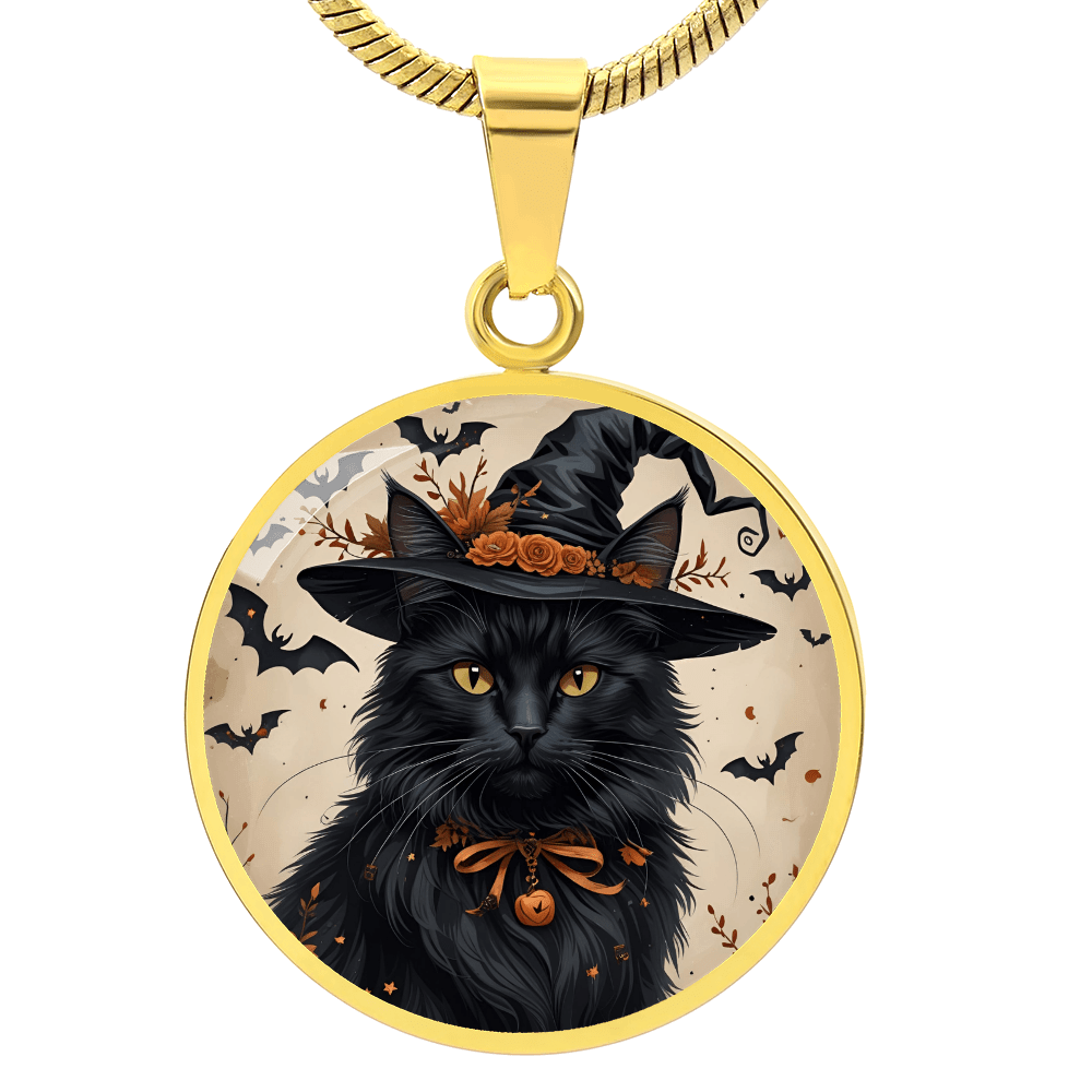 Vintage Black Cat Halloween Necklace - Jewelry, Necklaces - EpiAl's Shop