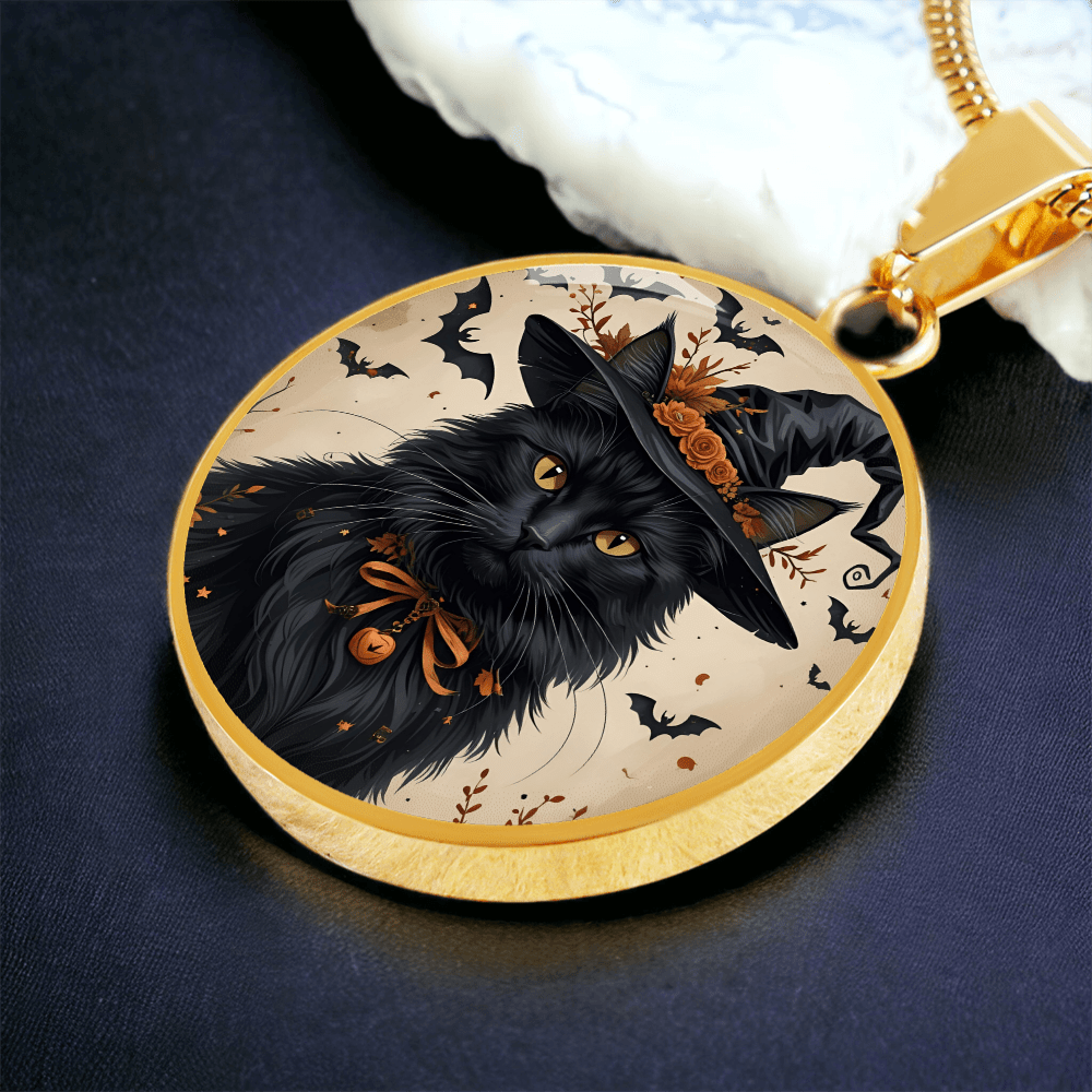 Vintage Black Cat Halloween Necklace - Jewelry, Necklaces - EpiAl's Shop