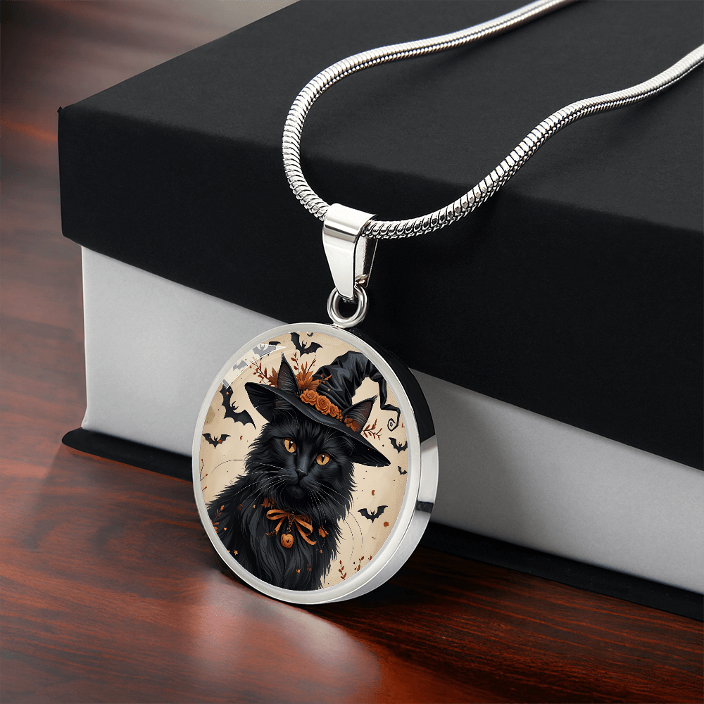 Vintage Black Cat Halloween Necklace - Jewelry, Necklaces - EpiAl's Shop