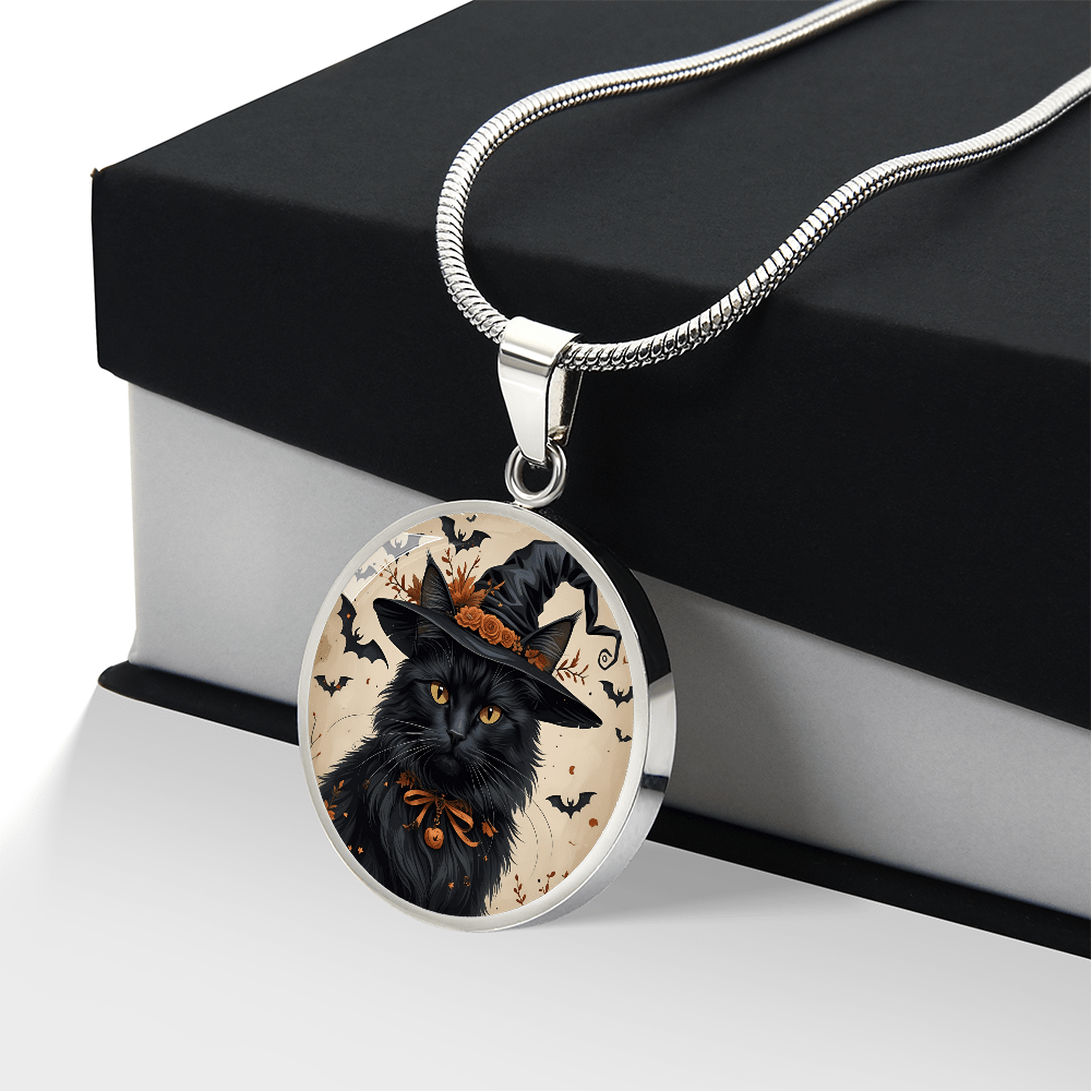 Vintage Black Cat Halloween Necklace - Jewelry, Necklaces - EpiAl's Shop