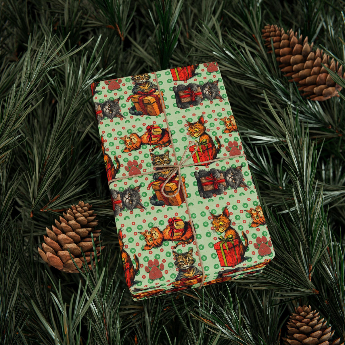 Vintage Cats Christmas Wrapping Papers - Paper Products, Gift Wrapping Paper - EpiAl's Shop