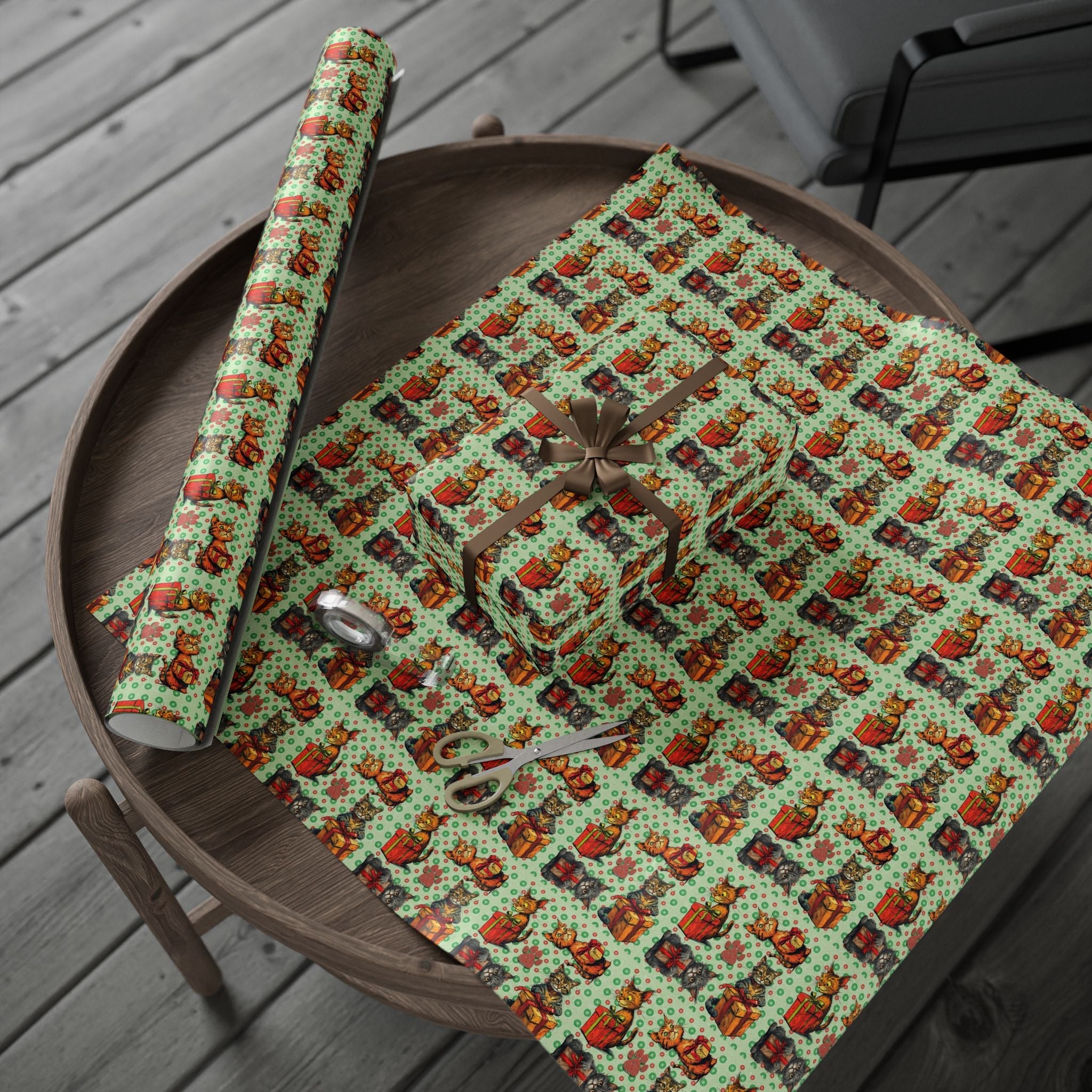Vintage Cats Christmas Wrapping Papers - Paper Products, Gift Wrapping Paper - EpiAl's Shop