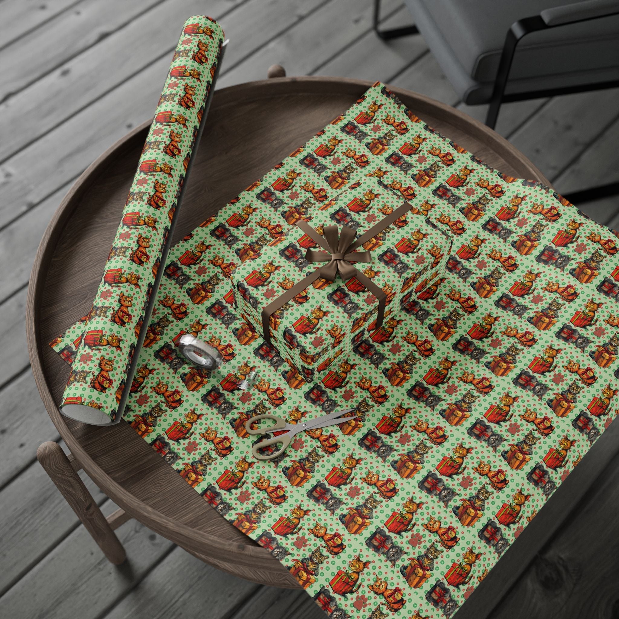 Vintage Cats Christmas Wrapping Papers - Paper Products, Gift Wrapping Paper - EpiAl's Shop