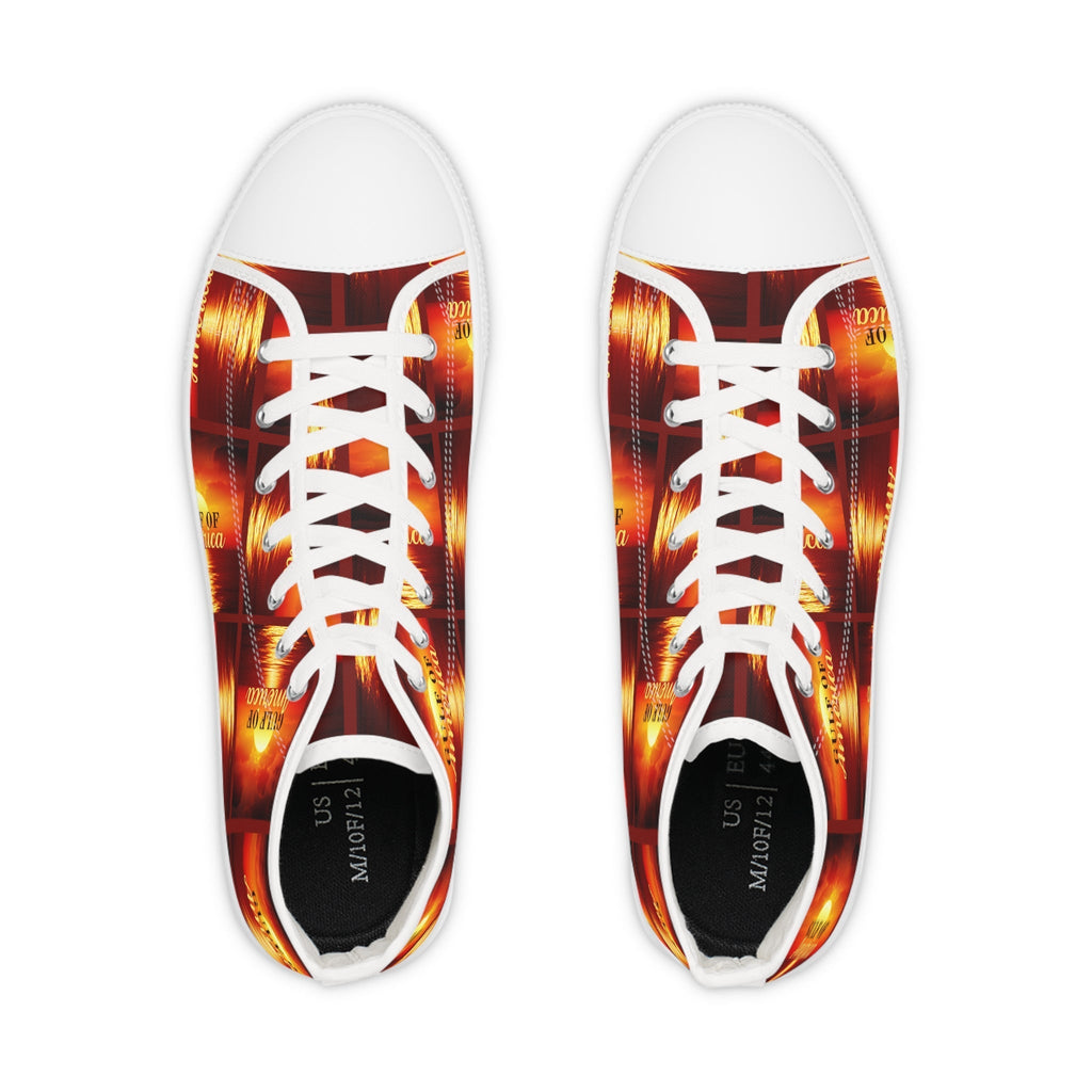 Vintage Style High Top Sneakers - Bold American Gulf Design - Shoes & Sneakers - EpiAl's Shop