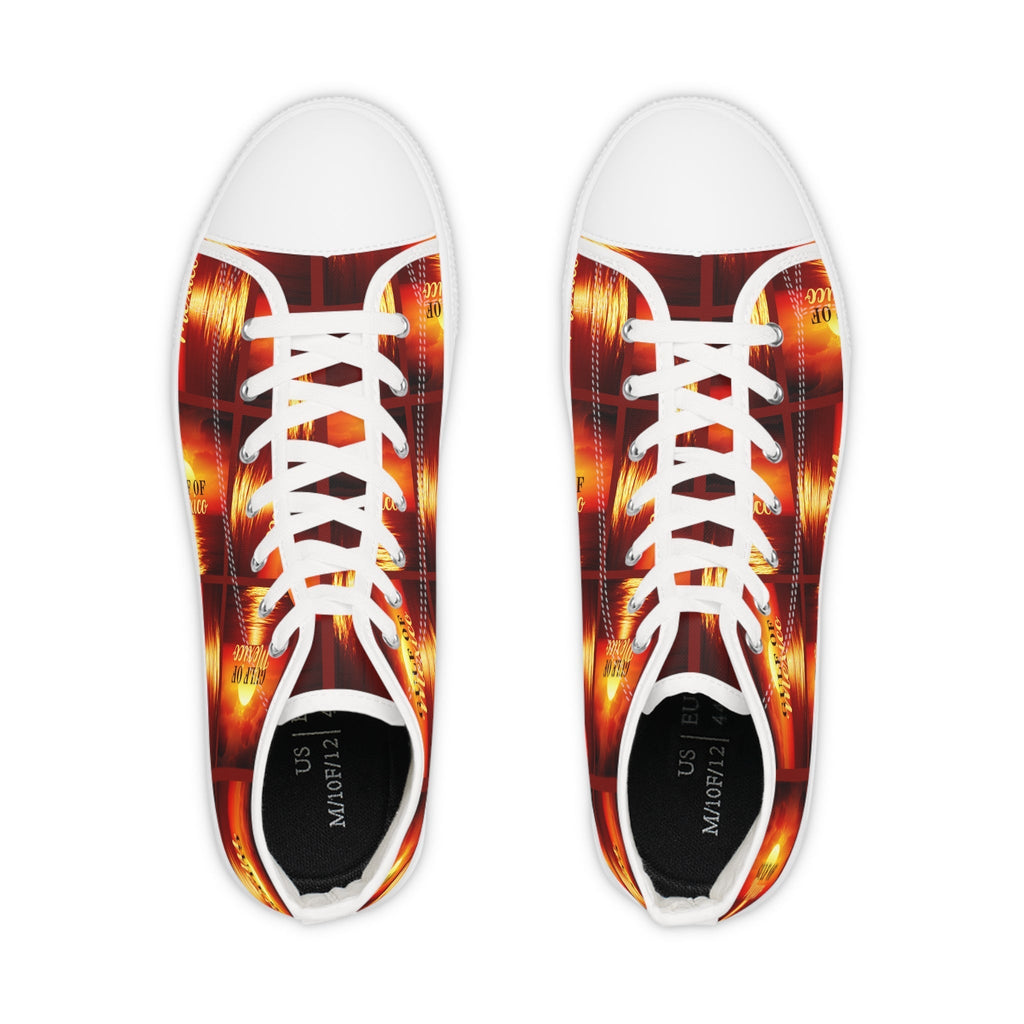 Vintage Style High Top Sneakers - Bold 'Gulf of Mexico' Design - Shoes & Sneakers - EpiAl's Shop