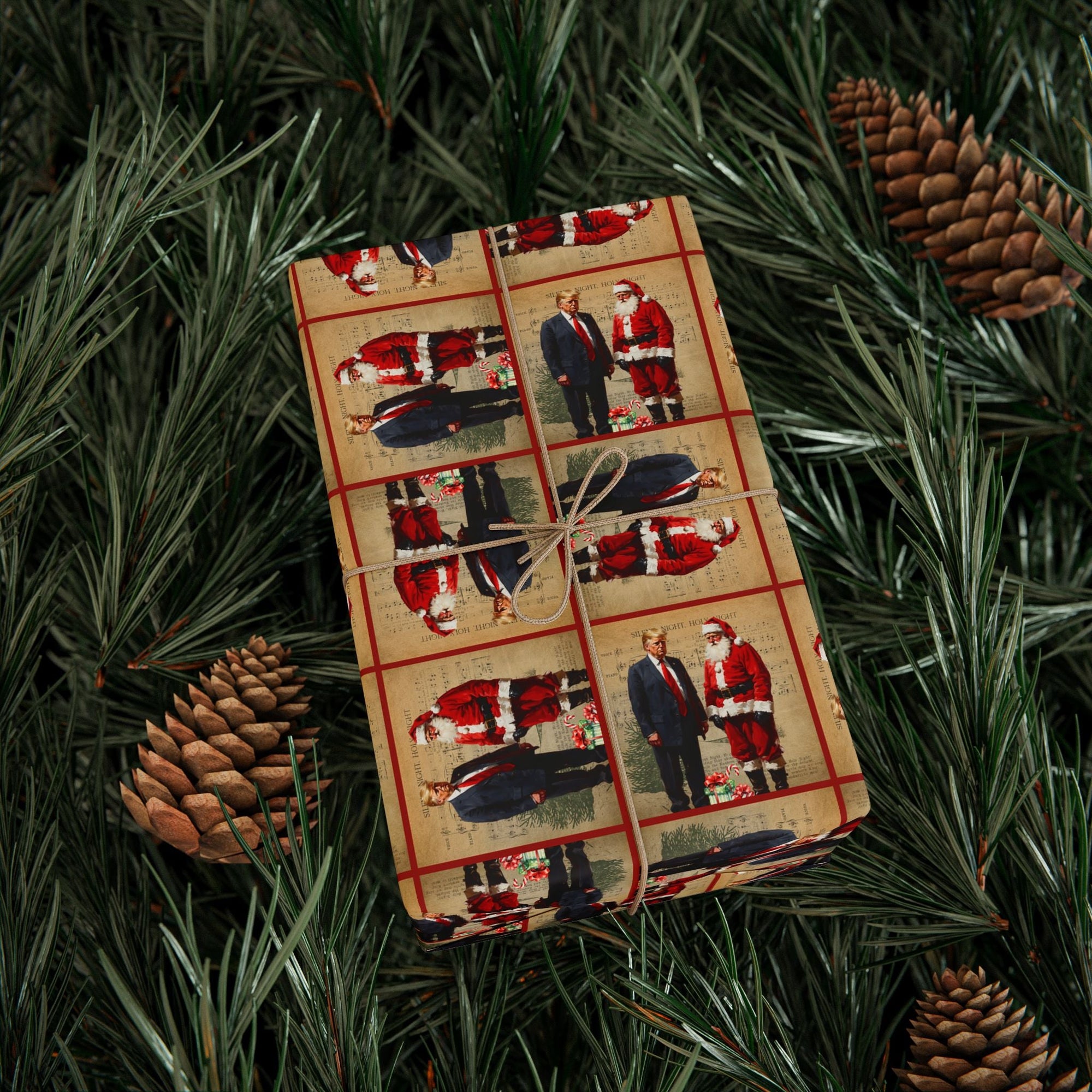 Vintage Trump & Santa Holiday Wrapping Paper - Paper Products, Gift Wrapping Paper - EpiAl's Shop