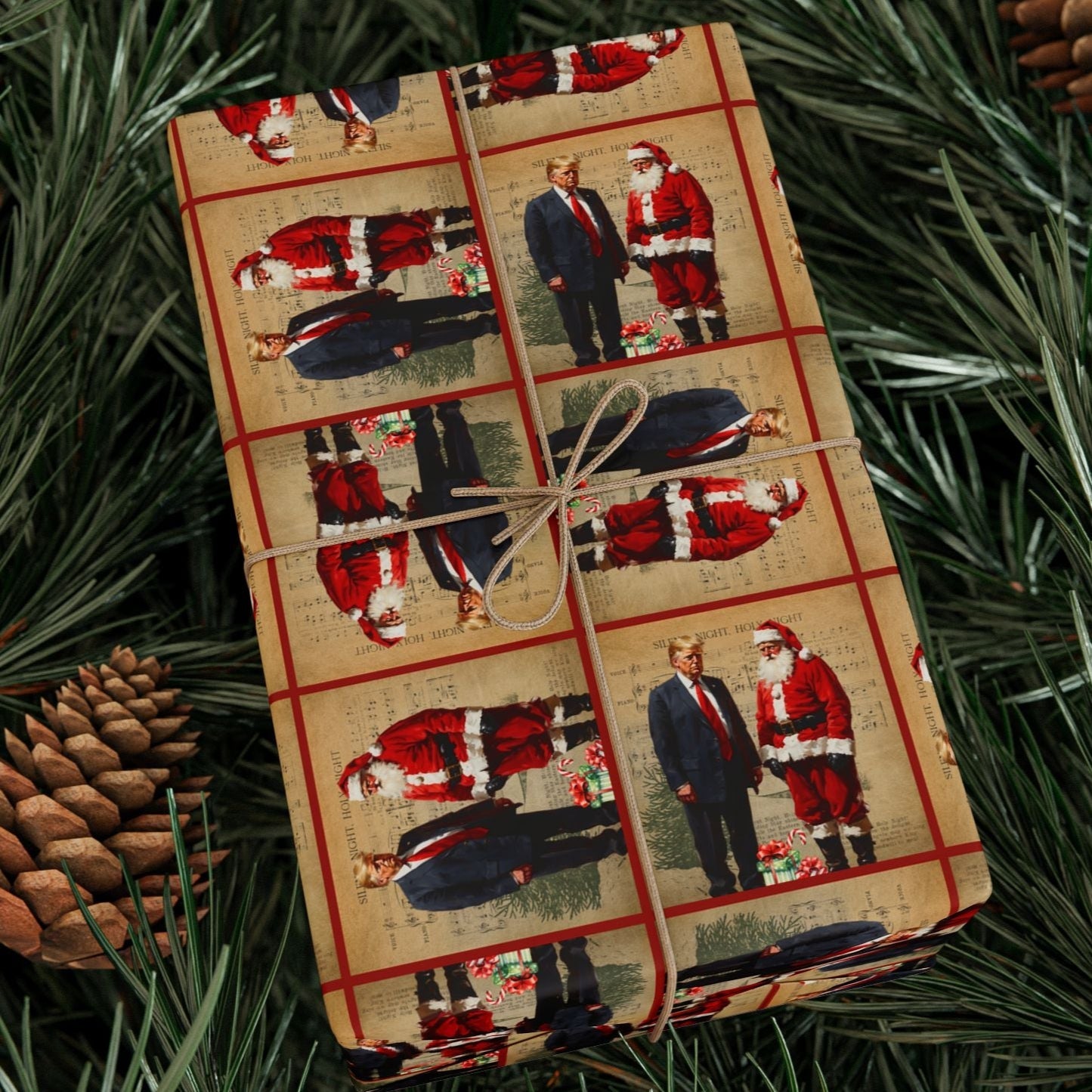 Vintage Trump & Santa Holiday Wrapping Paper - Paper Products, Gift Wrapping Paper - EpiAl's Shop