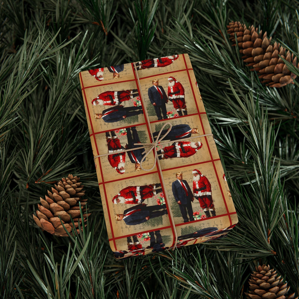 Vintage Trump & Santa Holiday Wrapping Paper - Paper Products, Gift Wrapping Paper - EpiAl's Shop