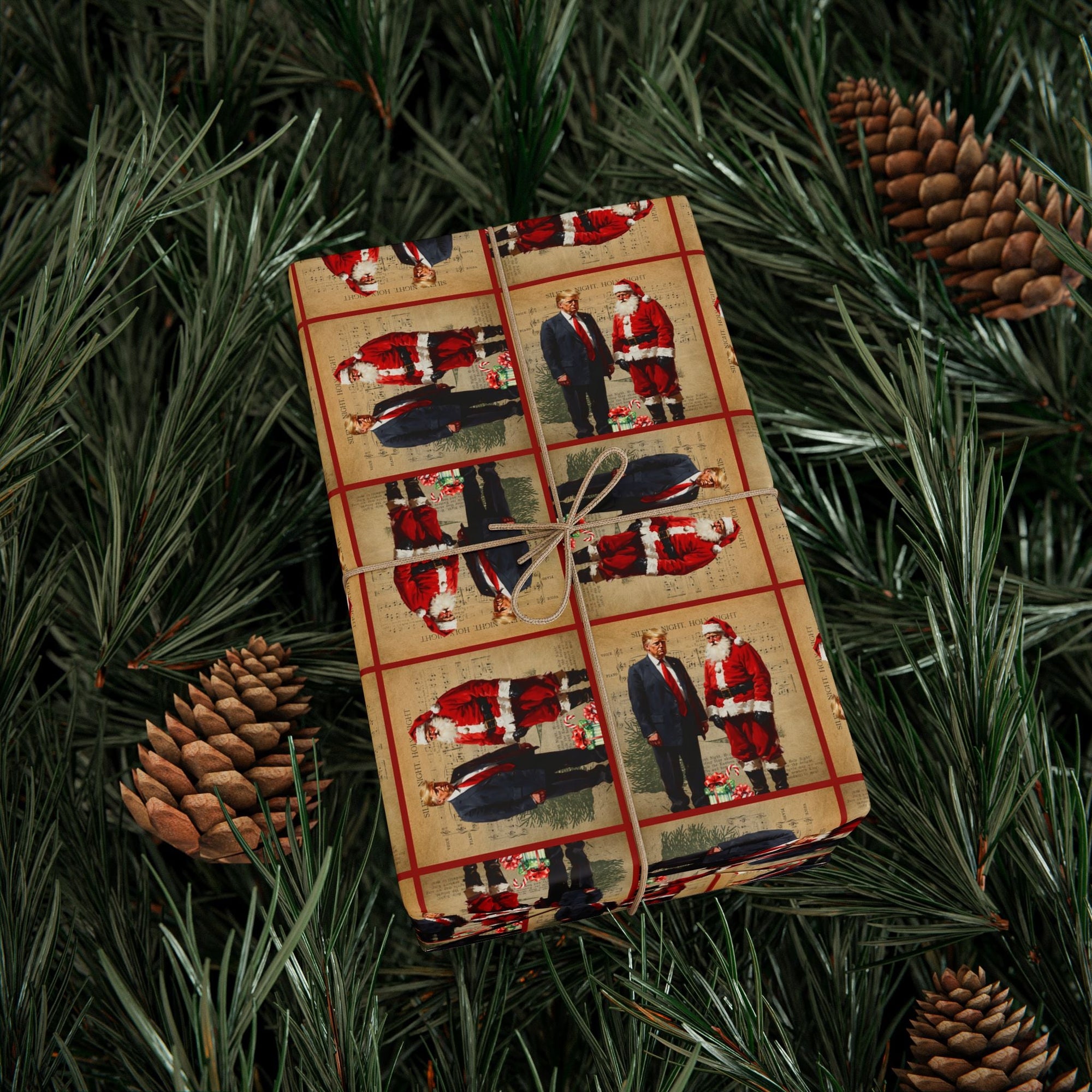 Vintage Trump & Santa Holiday Wrapping Paper - Paper Products, Gift Wrapping Paper - EpiAl's Shop