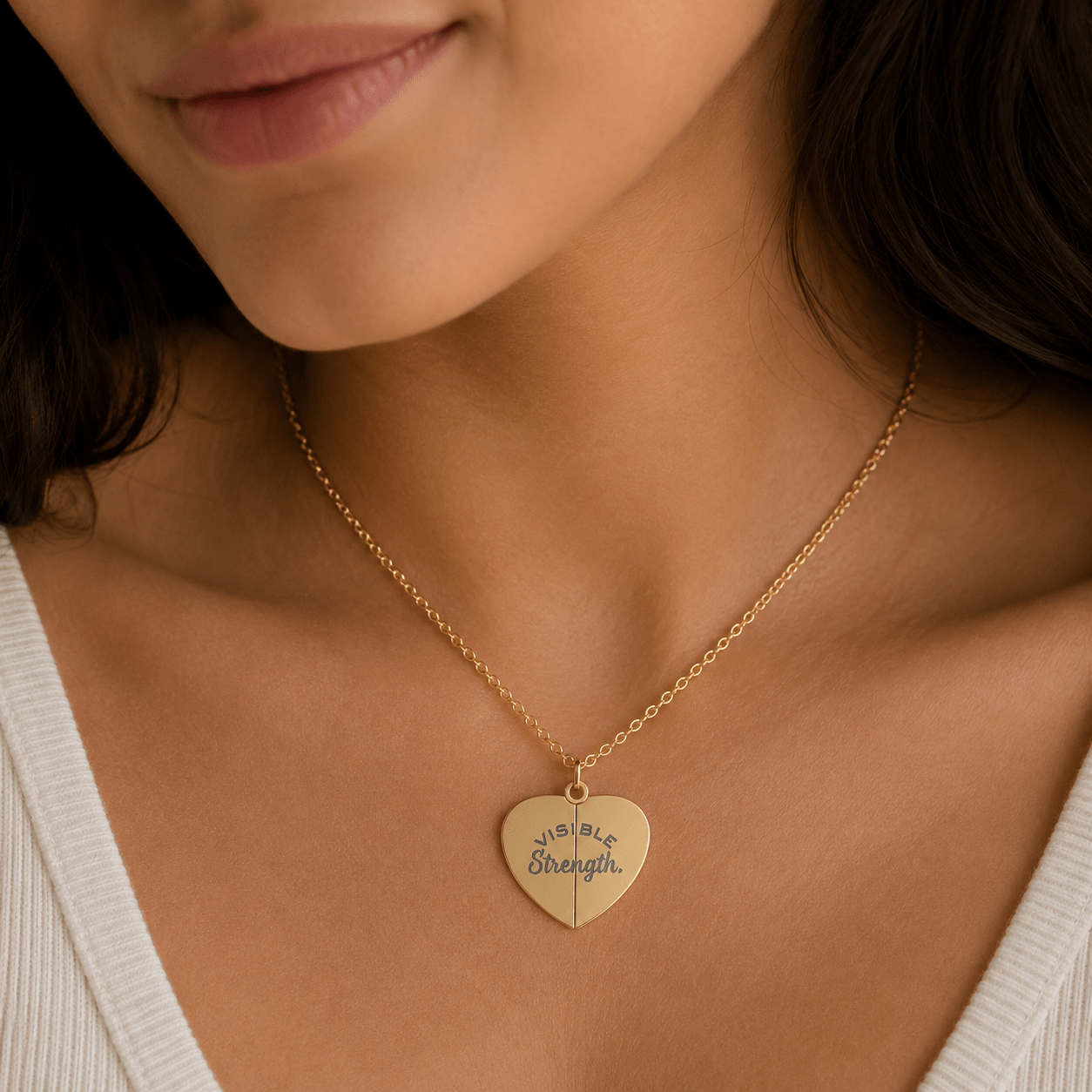 Visible Strength Hidden Message Heart Necklace | Invisible Battles - Jewelry, Necklaces - EpiAl's Shop