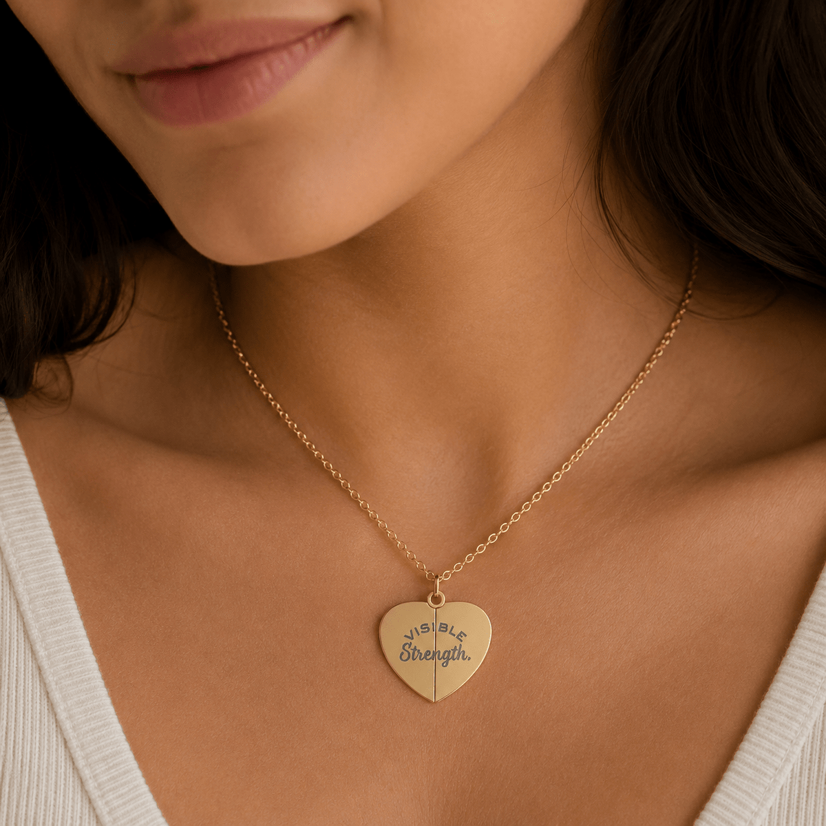 Visible Strength Hidden Message Heart Necklace | Invisible Battles - Jewelry, Necklaces - EpiAl's Shop