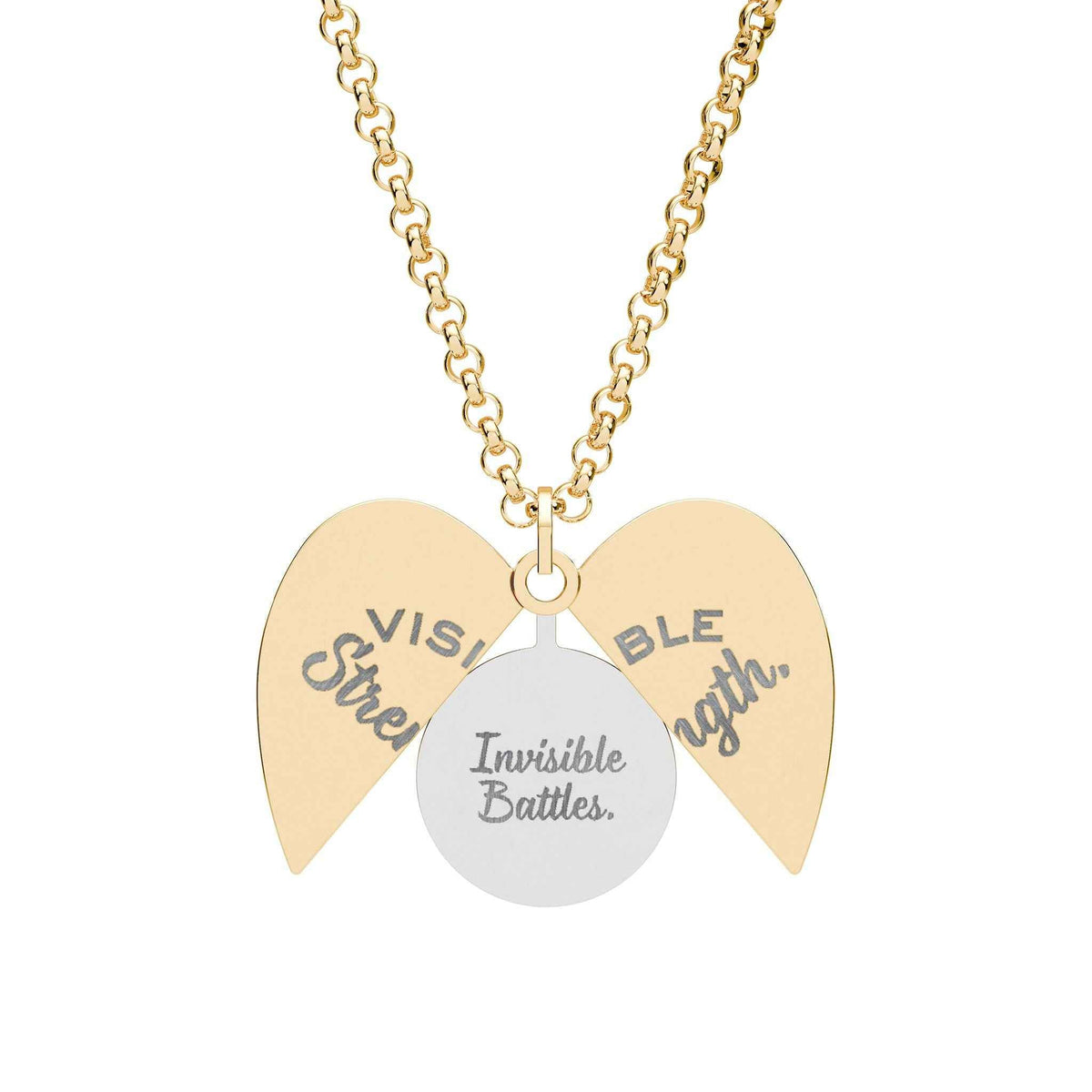 Visible Strength Hidden Message Heart Necklace | Invisible Battles - Jewelry, Necklaces - EpiAl's Shop