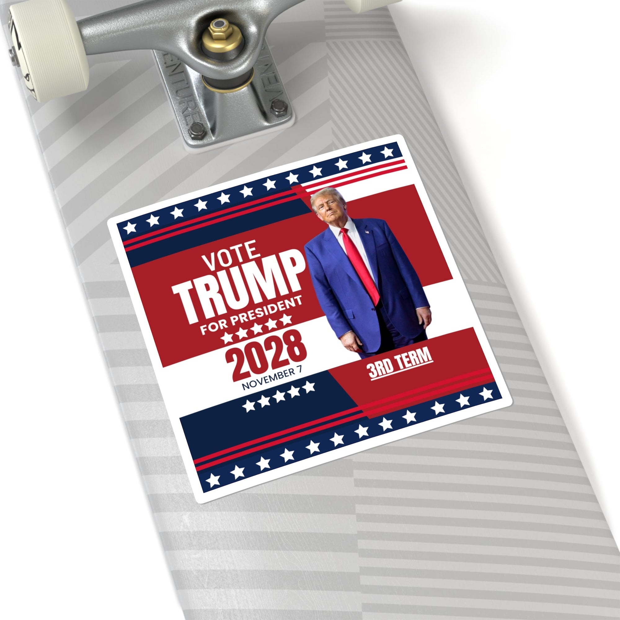 Vote Trump 2028 Campaign Square Stickers - 3rd Term Election Merchandise - Paper Products, Stickers - EpiAl's Shop
