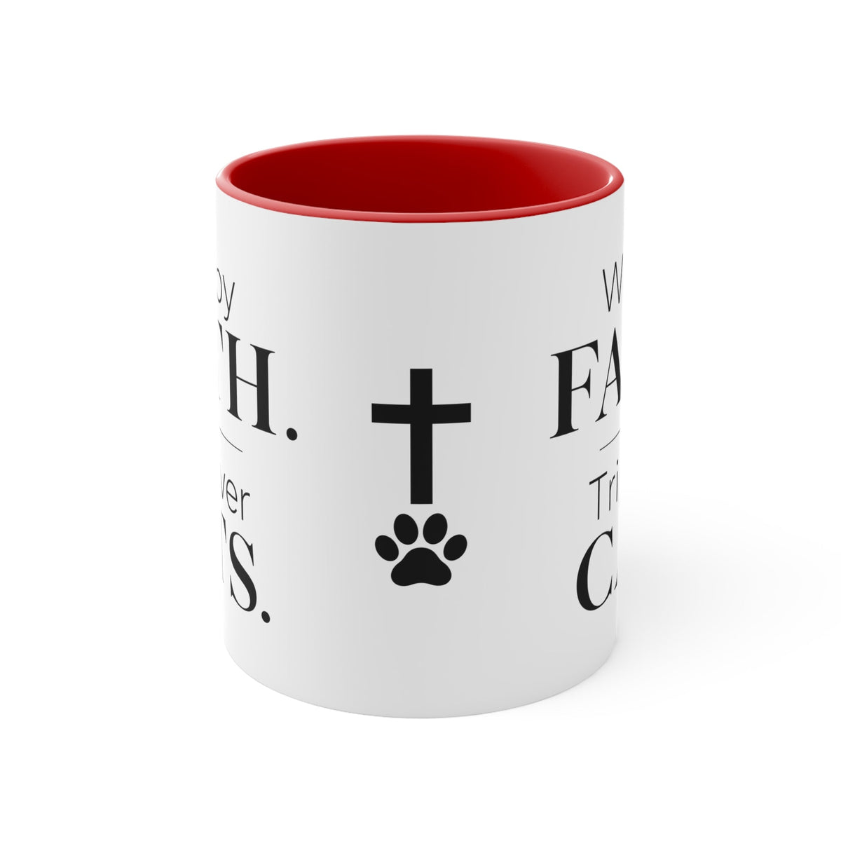Walk by Faith, Trip Over Cats Accent Mug - Drinkware, Coffee Mugs - EpiAl's Shop