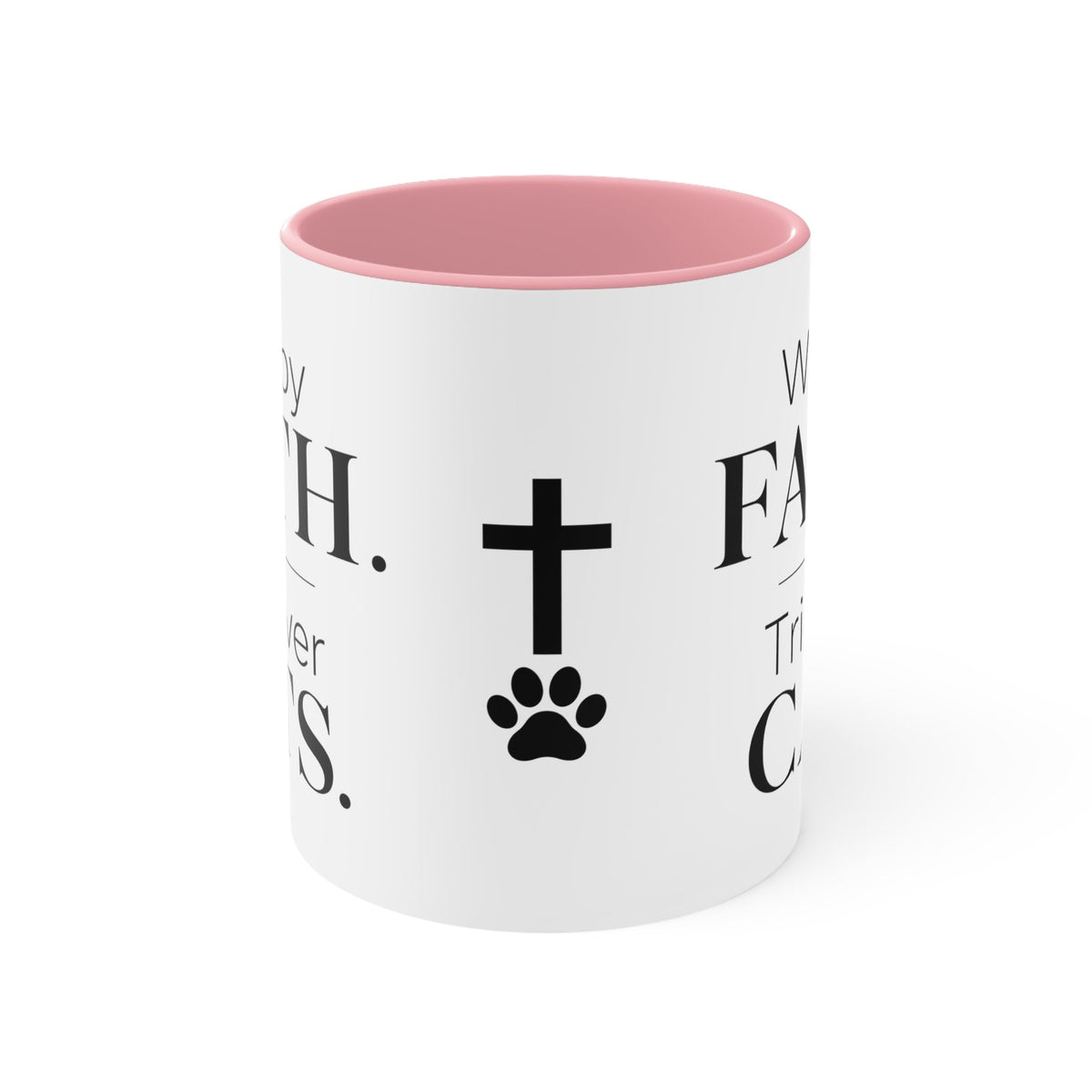 Walk by Faith, Trip Over Cats Accent Mug - Drinkware, Coffee Mugs - EpiAl's Shop