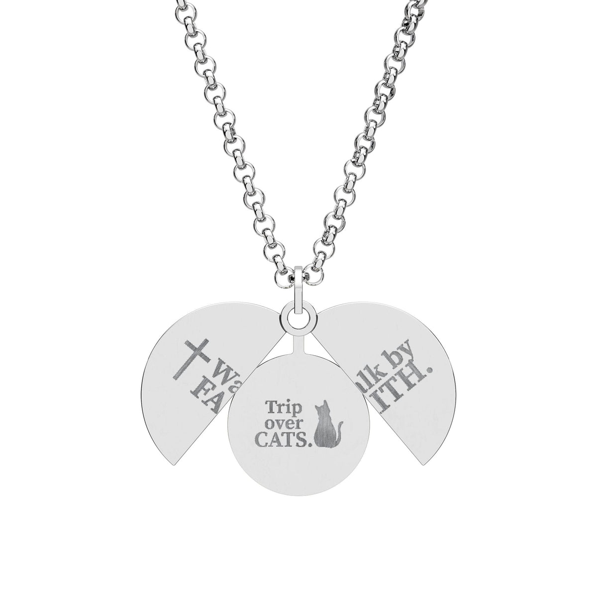 Walk by Faith, Trip Over Cats Hidden Message Necklace - Jewelry, Necklaces - EpiAl's Shop