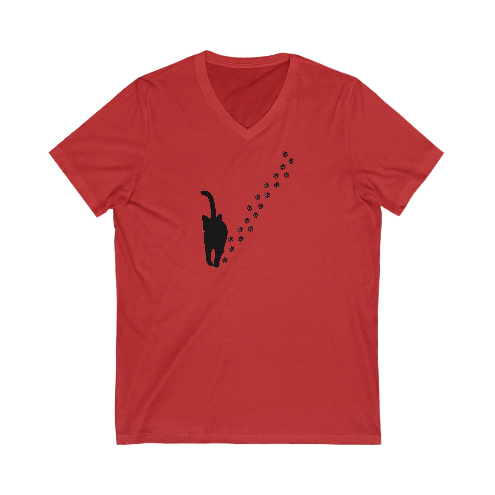 Walking Kitty Unisex Jersey Short Sleeve V - Neck Tee - V - neck - Epileptic Al’s Shop