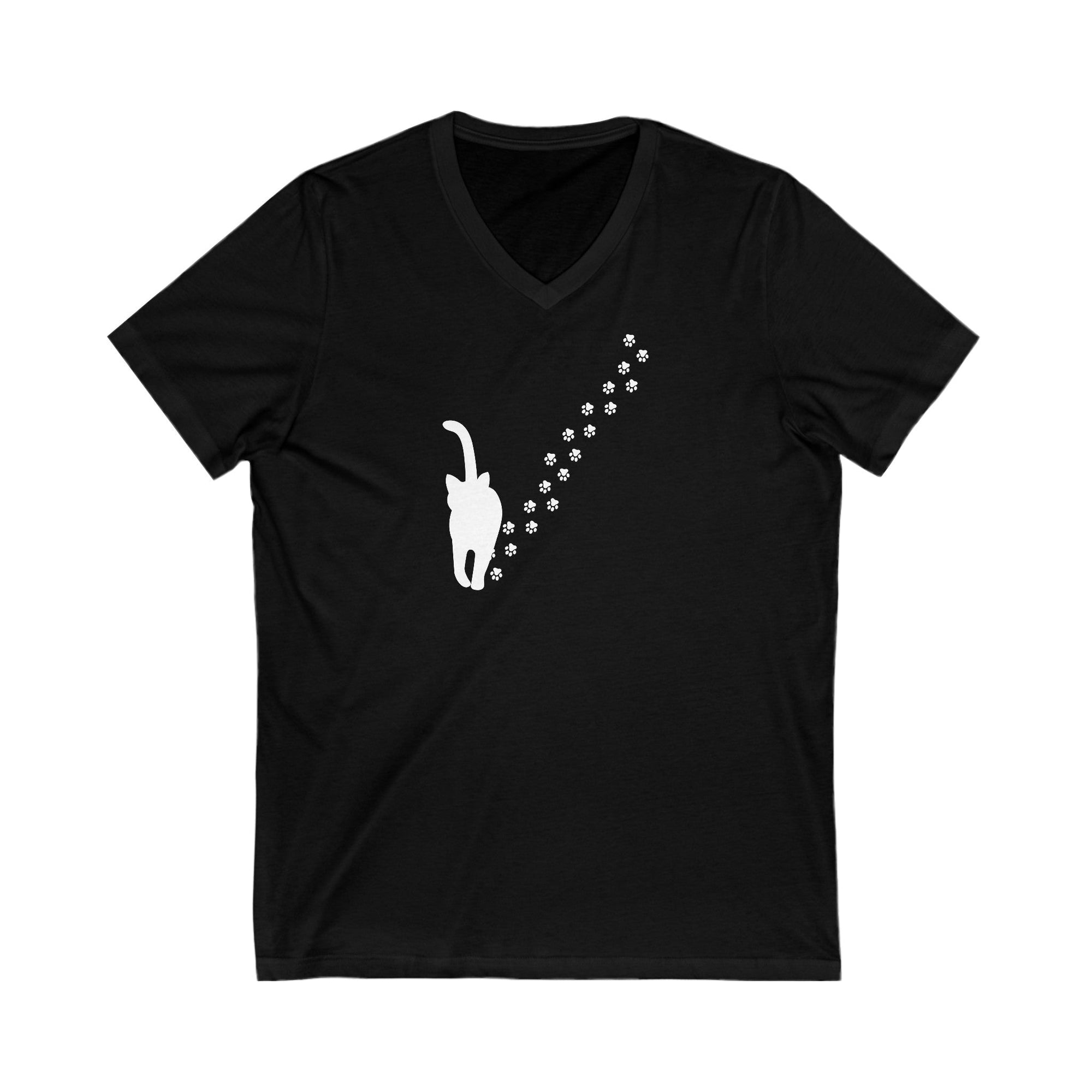 Walking Kitty Unisex Jersey Short Sleeve V - Neck Tee - V - neck - Epileptic Al’s Shop