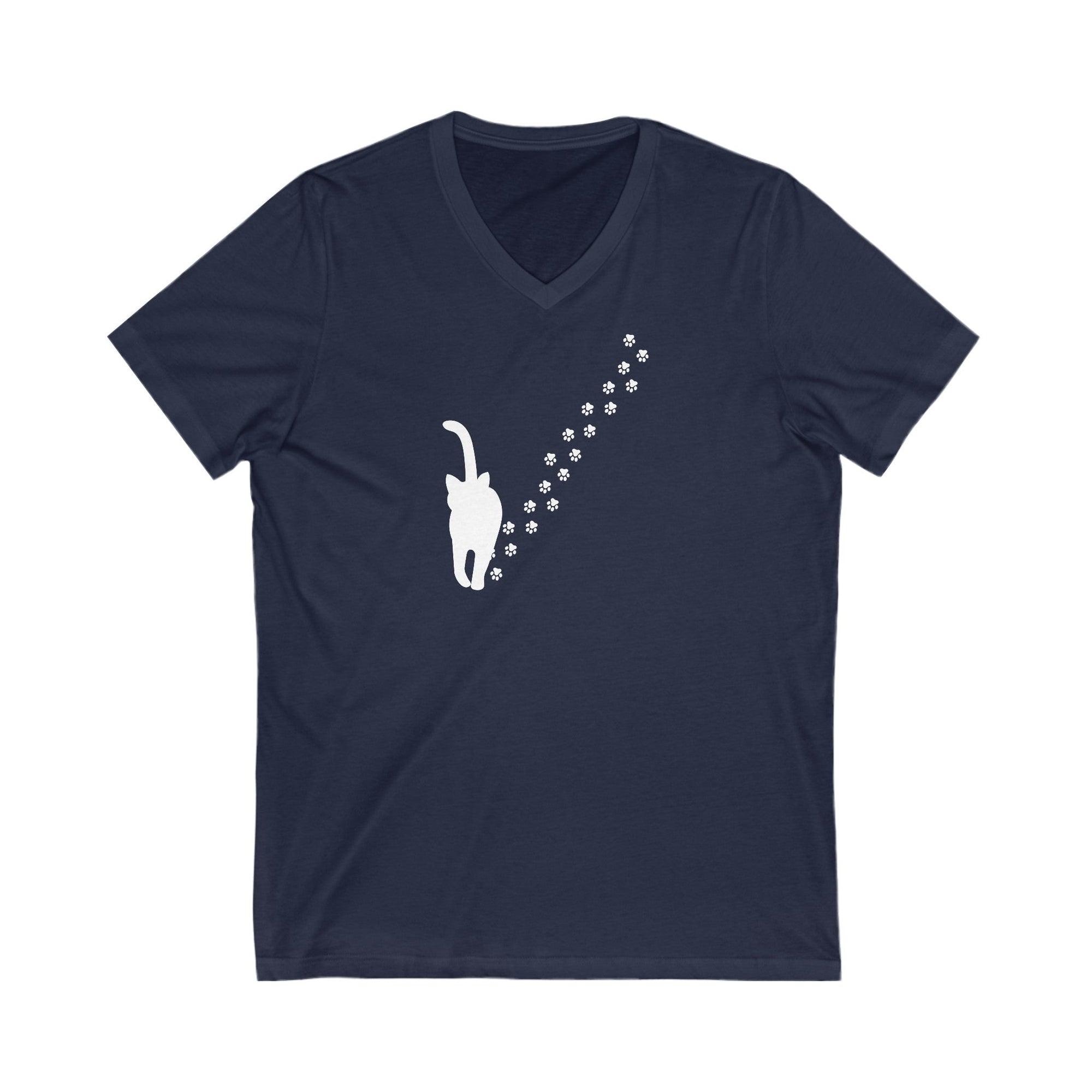 Walking Kitty Unisex Jersey Short Sleeve V - Neck Tee - V - neck - Epileptic Al’s Shop
