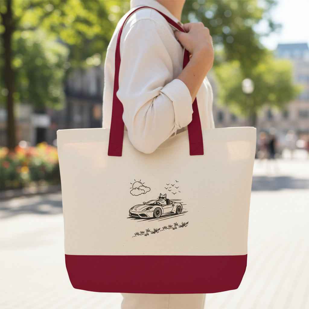 Wander Road Canvas Tote Bag – Heavyweight Zippered Cotton Market Tote - Bags, Carryall - EpiAl's Shop