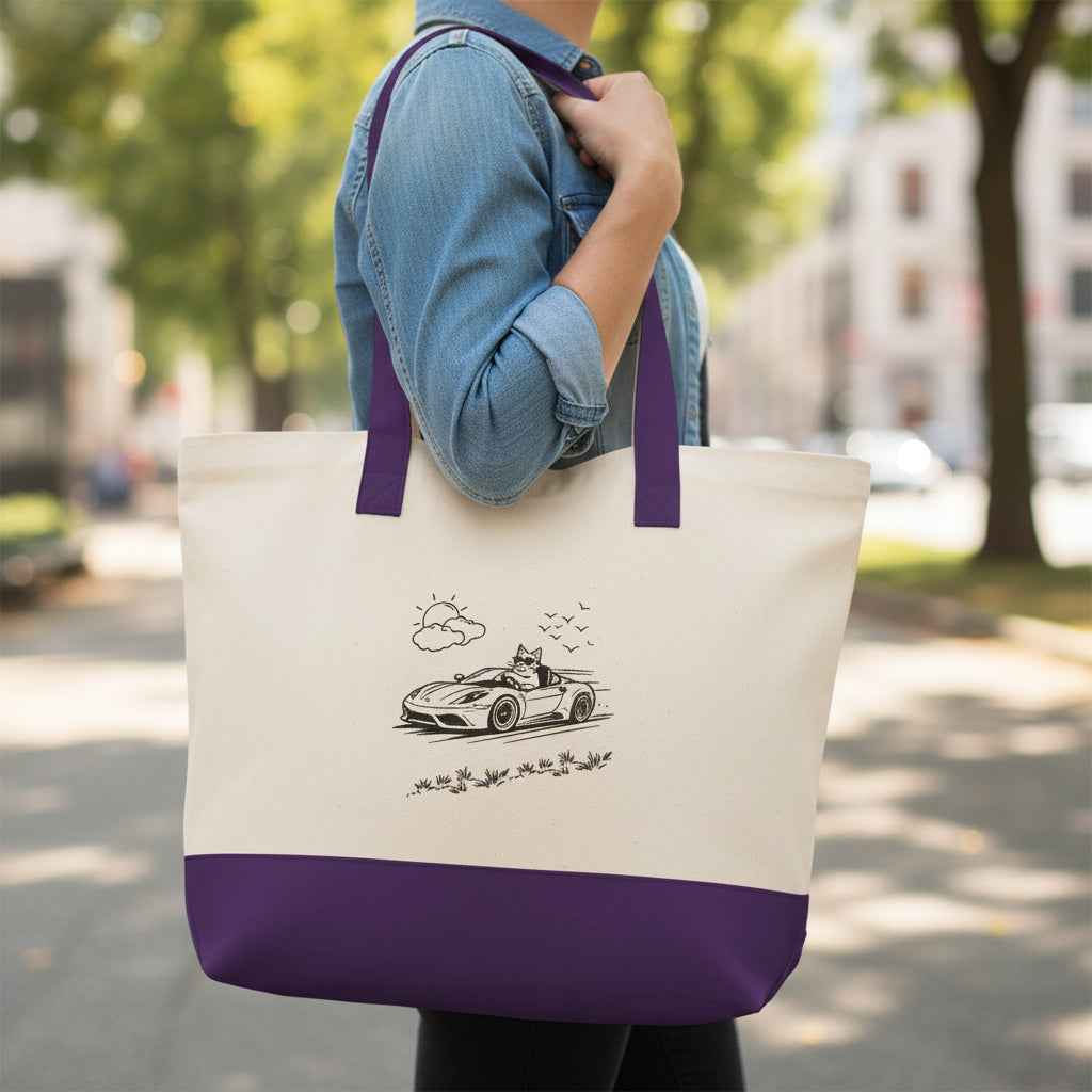 Wander Road Canvas Tote Bag – Heavyweight Zippered Cotton Market Tote - Bags, Carryall - EpiAl's Shop