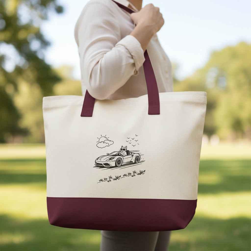 Wander Road Canvas Tote Bag – Heavyweight Zippered Cotton Market Tote - Bags, Carryall - EpiAl's Shop