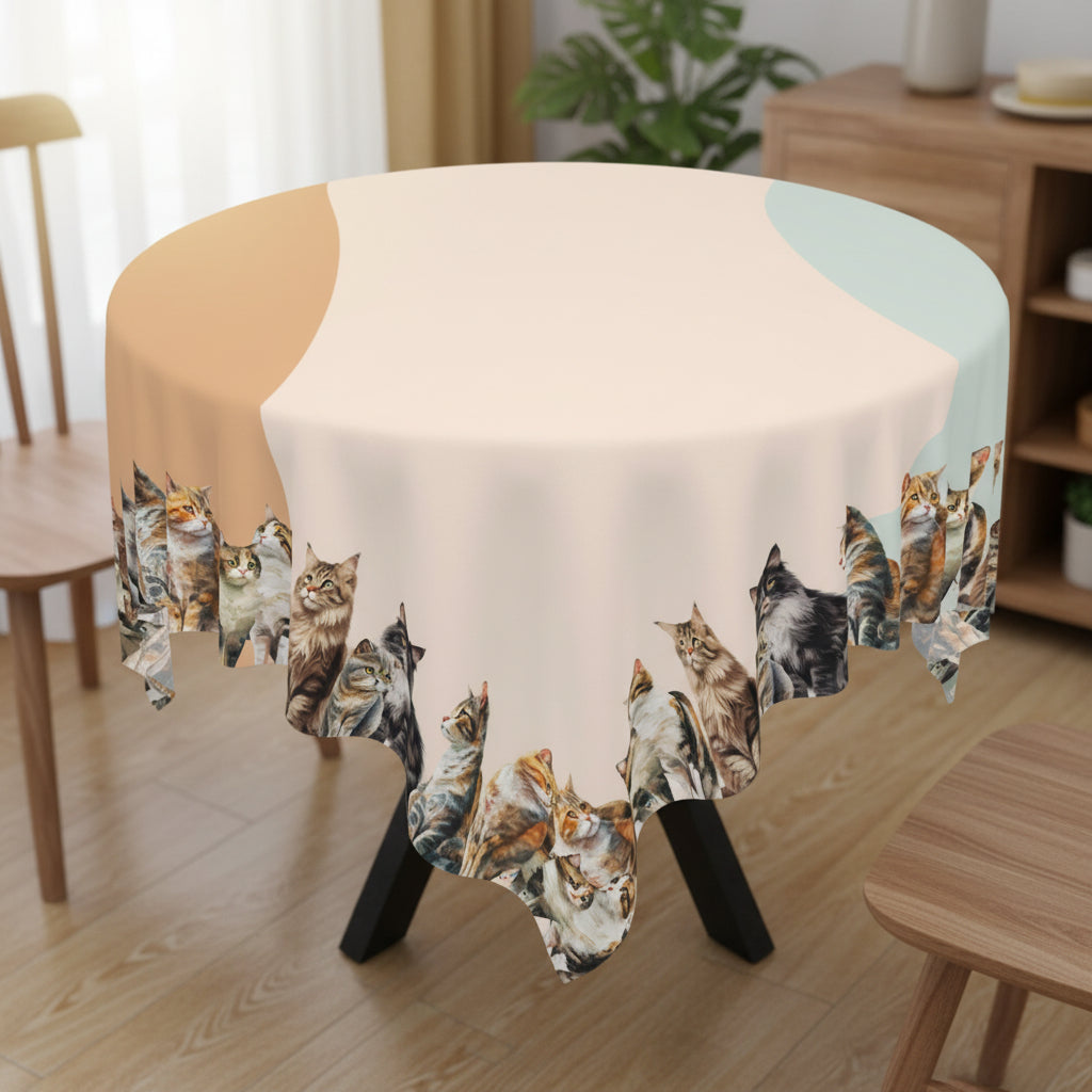 Watercolor Cat Lover's Tablecloth - Decor, Dining, Table Decor - EpiAl's Shop