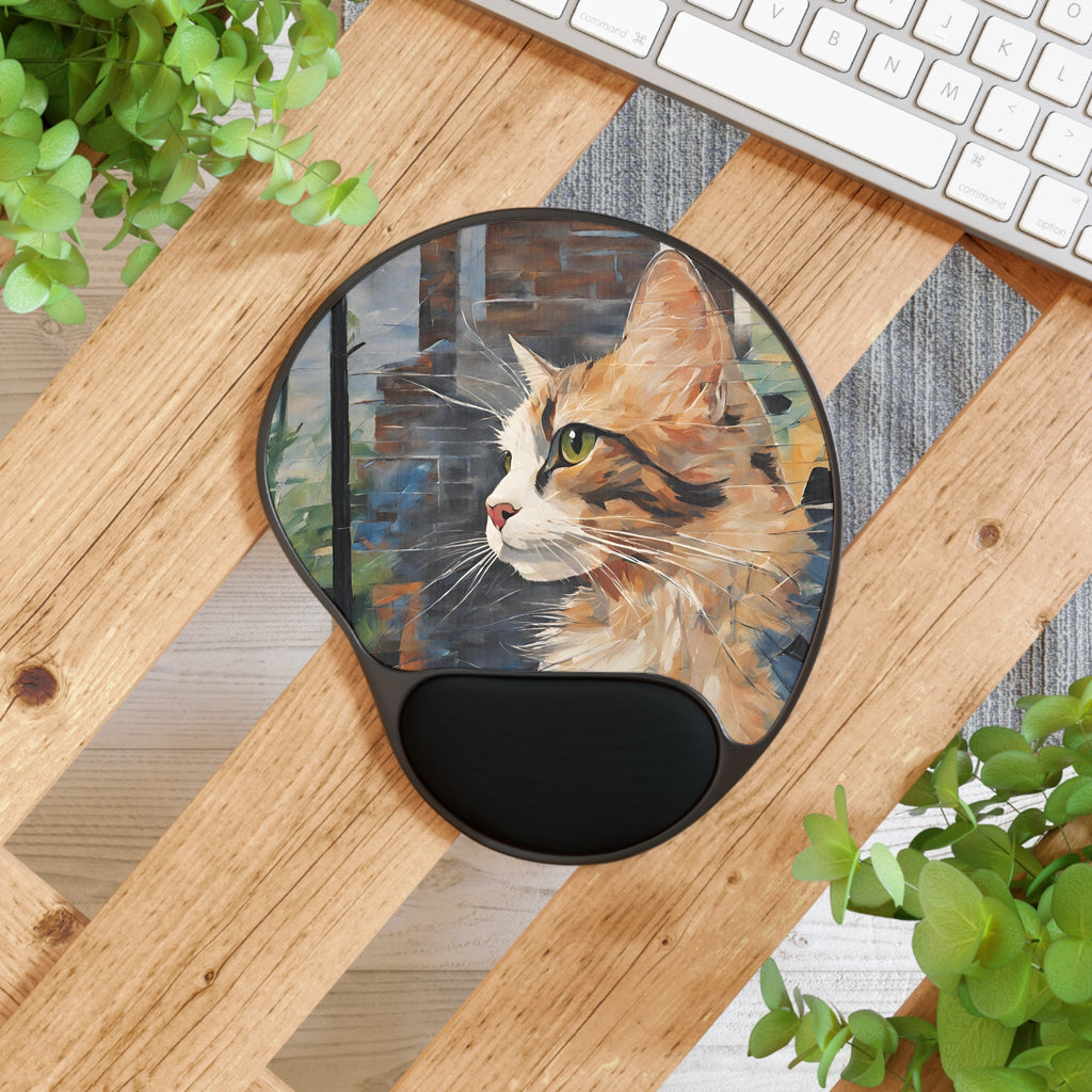 Watercolor Cat Profile Mouse Pad With Wrist Rest - Home Decor - Epileptic Al’s Shop