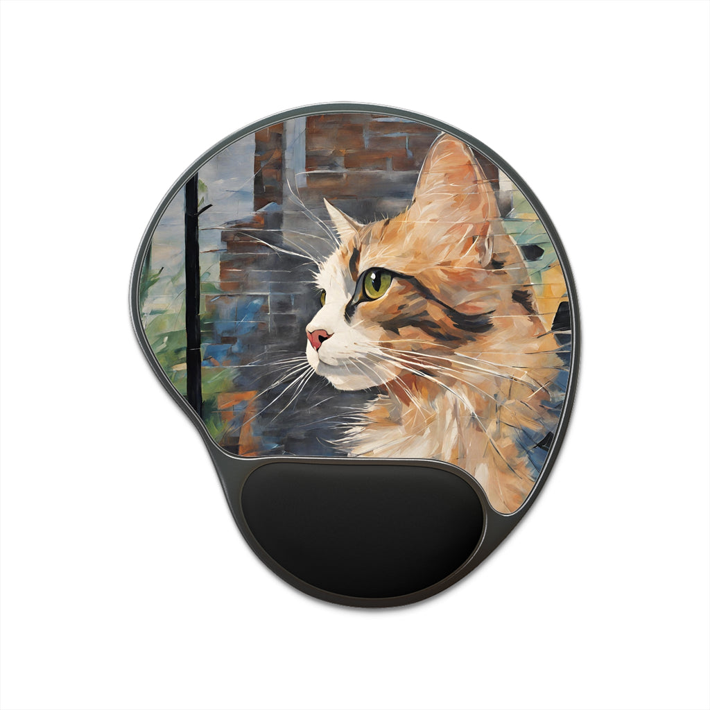 Watercolor Cat Profile Mouse Pad With Wrist Rest - Home Decor - Epileptic Al’s Shop
