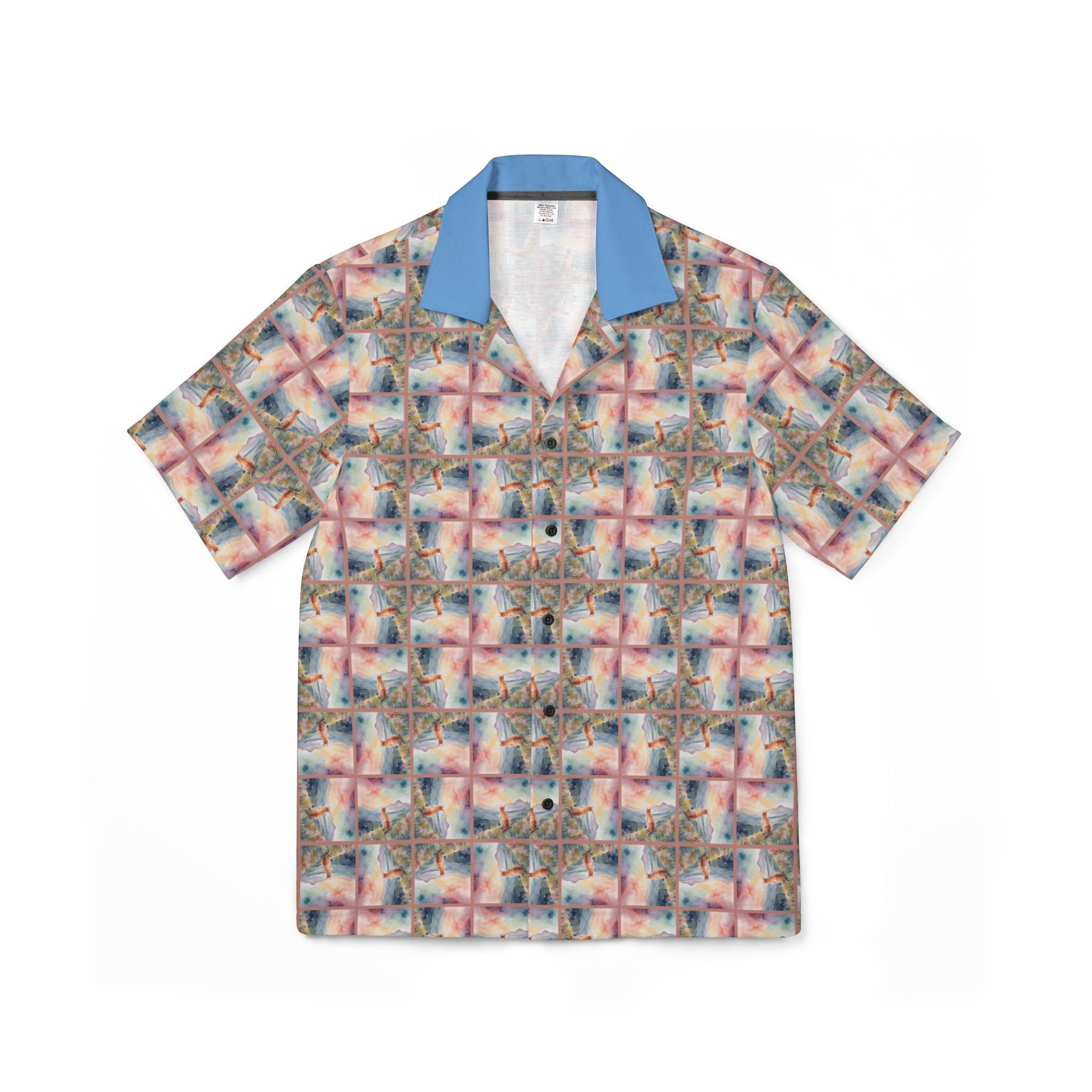 Watercolor Kitties Men's Hawaiian Camp Shirt - Clothing, Hawaiian Style Shirts - EpiAl's Shop