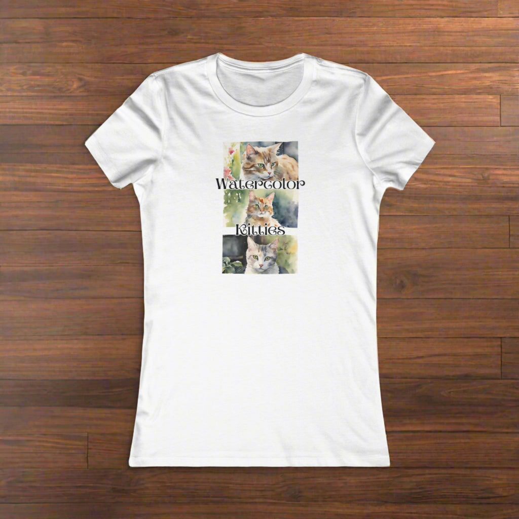 Watercolor Kitties Women's Favorite Tee - T - Shirt - Epileptic Al’s Shop