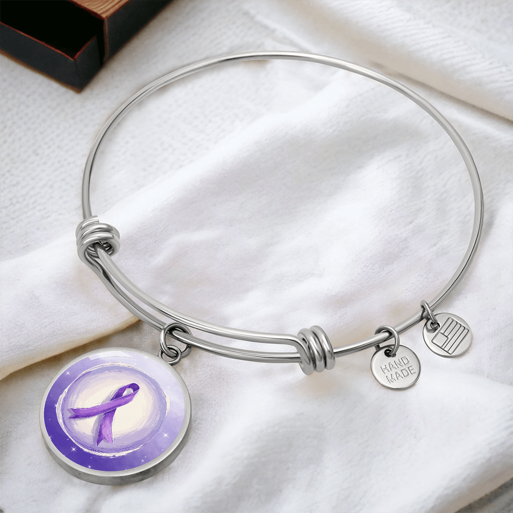 Watercolor Purple Ribbon Pendant Bracelet - Jewelry, Bracelets - EpiAl's Shop