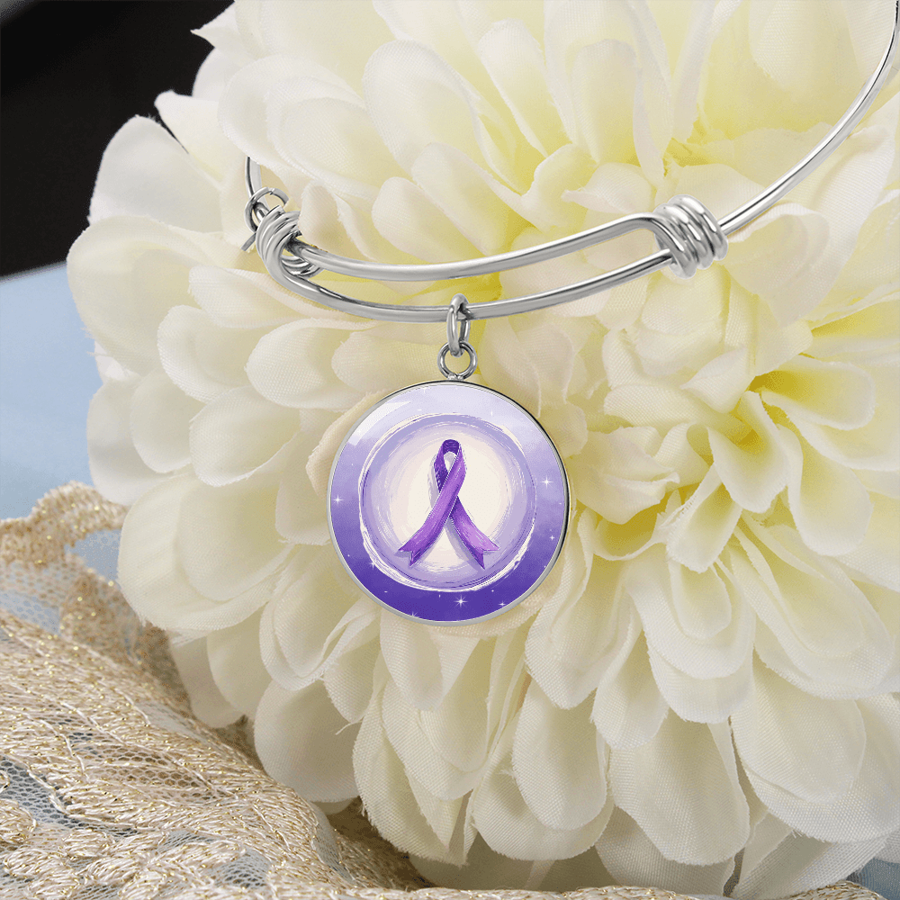 Watercolor Purple Ribbon Pendant Bracelet - Jewelry, Bracelets - EpiAl's Shop