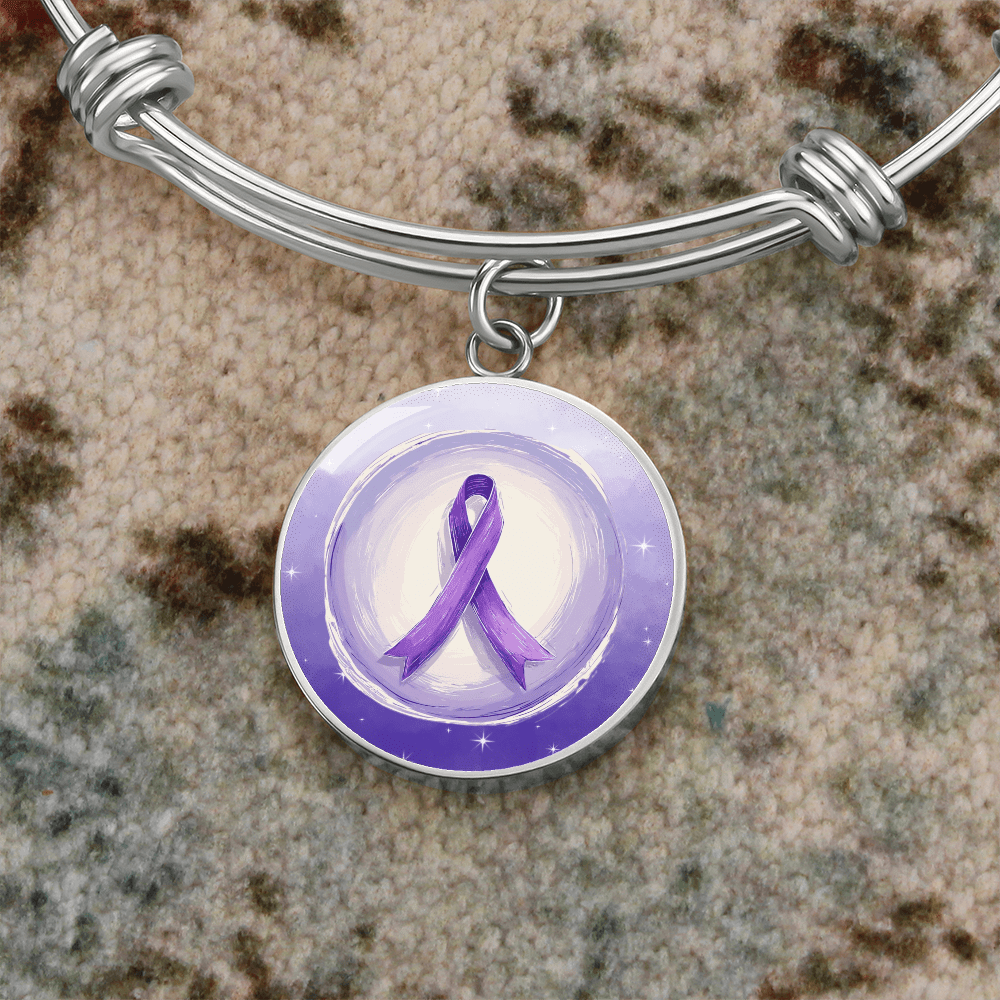 Watercolor Purple Ribbon Pendant Bracelet - Jewelry, Bracelets - EpiAl's Shop