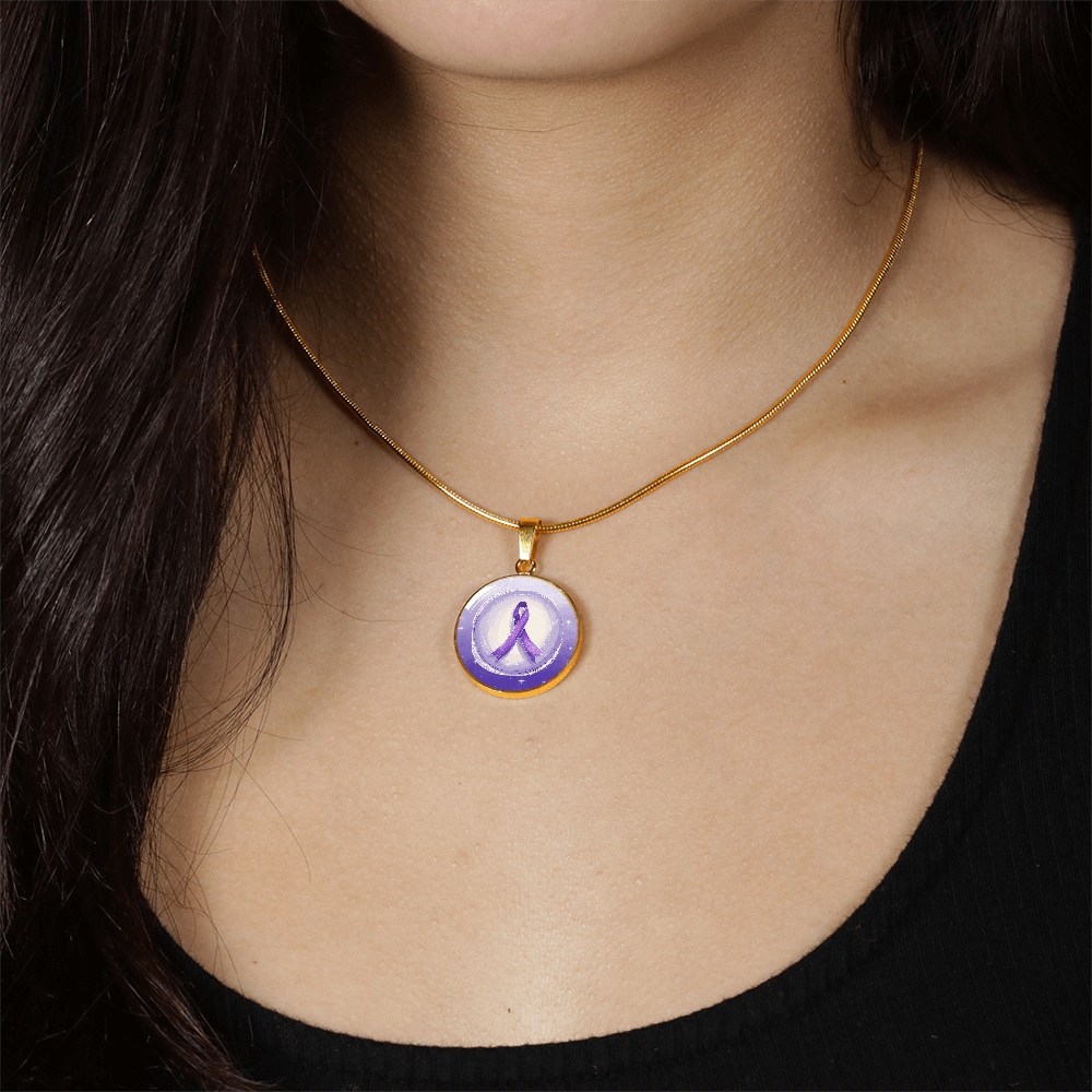 Watercolor Purple Ribbon Pendant Necklace - Jewelry, Necklaces - EpiAl's Shop