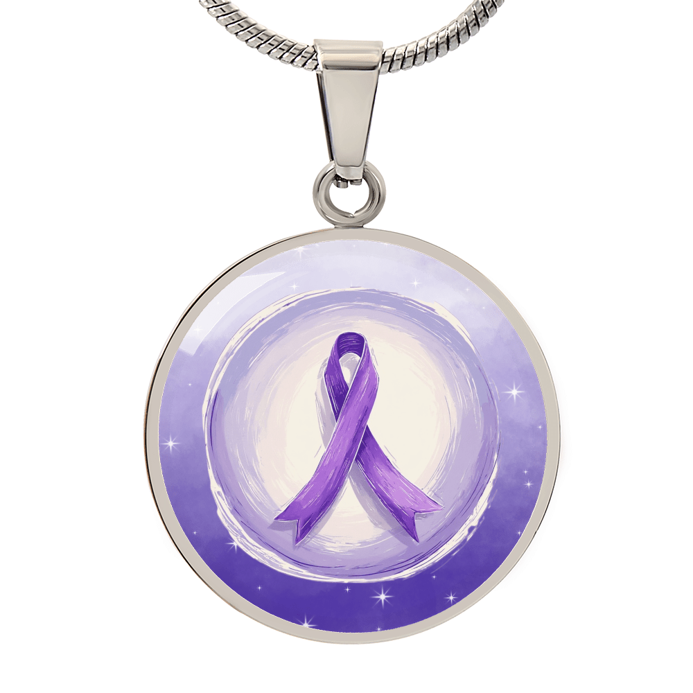 Watercolor Purple Ribbon Pendant Necklace - Jewelry, Necklaces - EpiAl's Shop