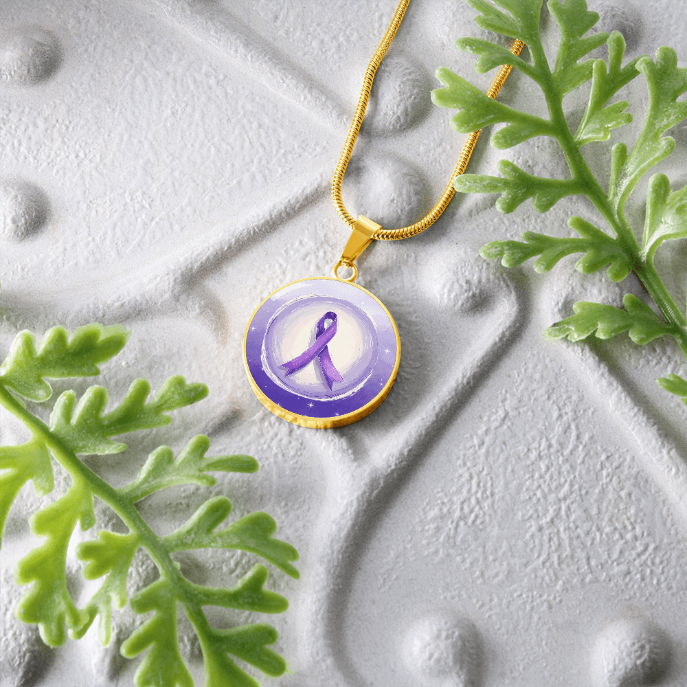 Watercolor Purple Ribbon Pendant Necklace - Jewelry, Necklaces - EpiAl's Shop