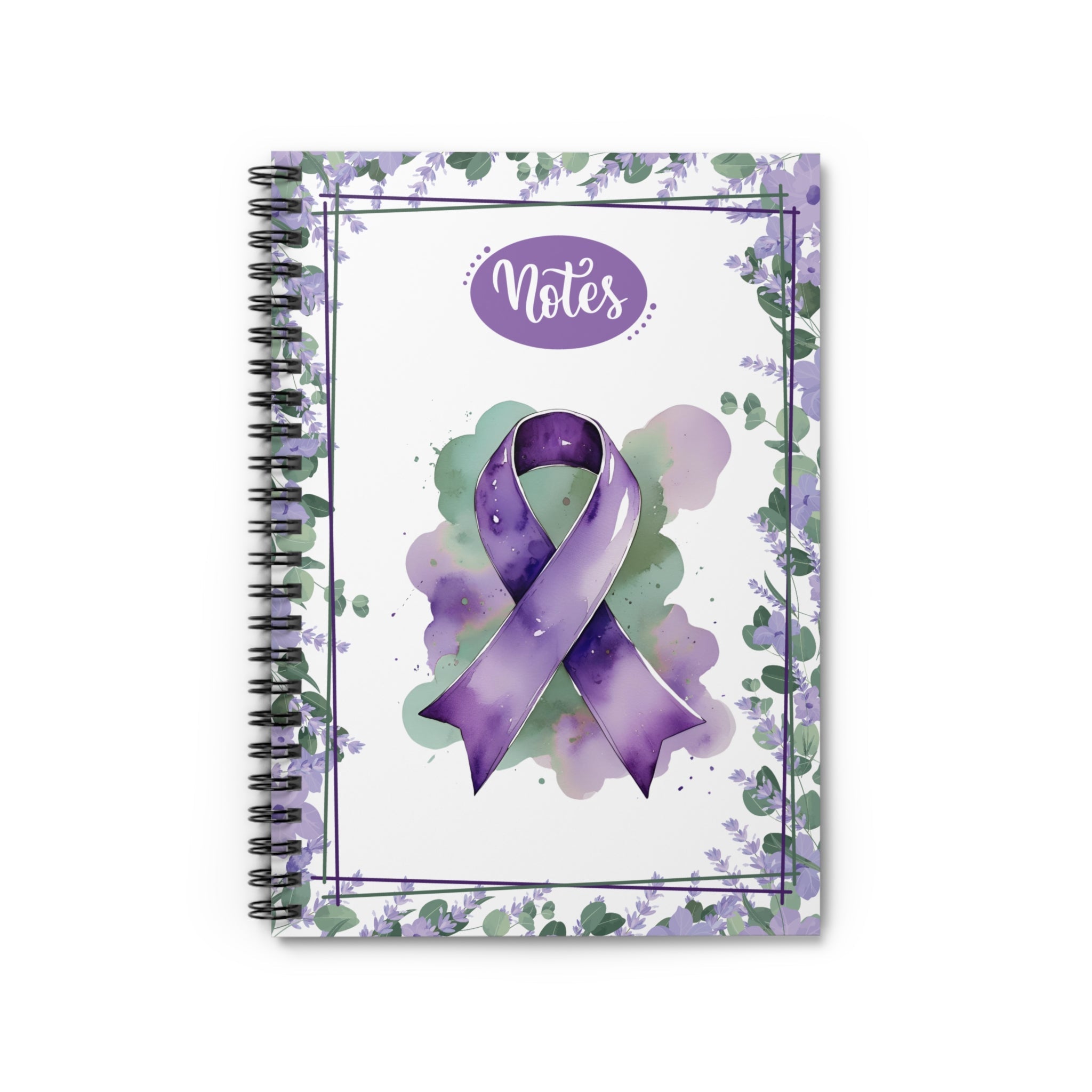 Watercolor Purple Ribbon Spiral Ruled - Lined Notebook - Paper Products, Journals - EpiAl's Shop