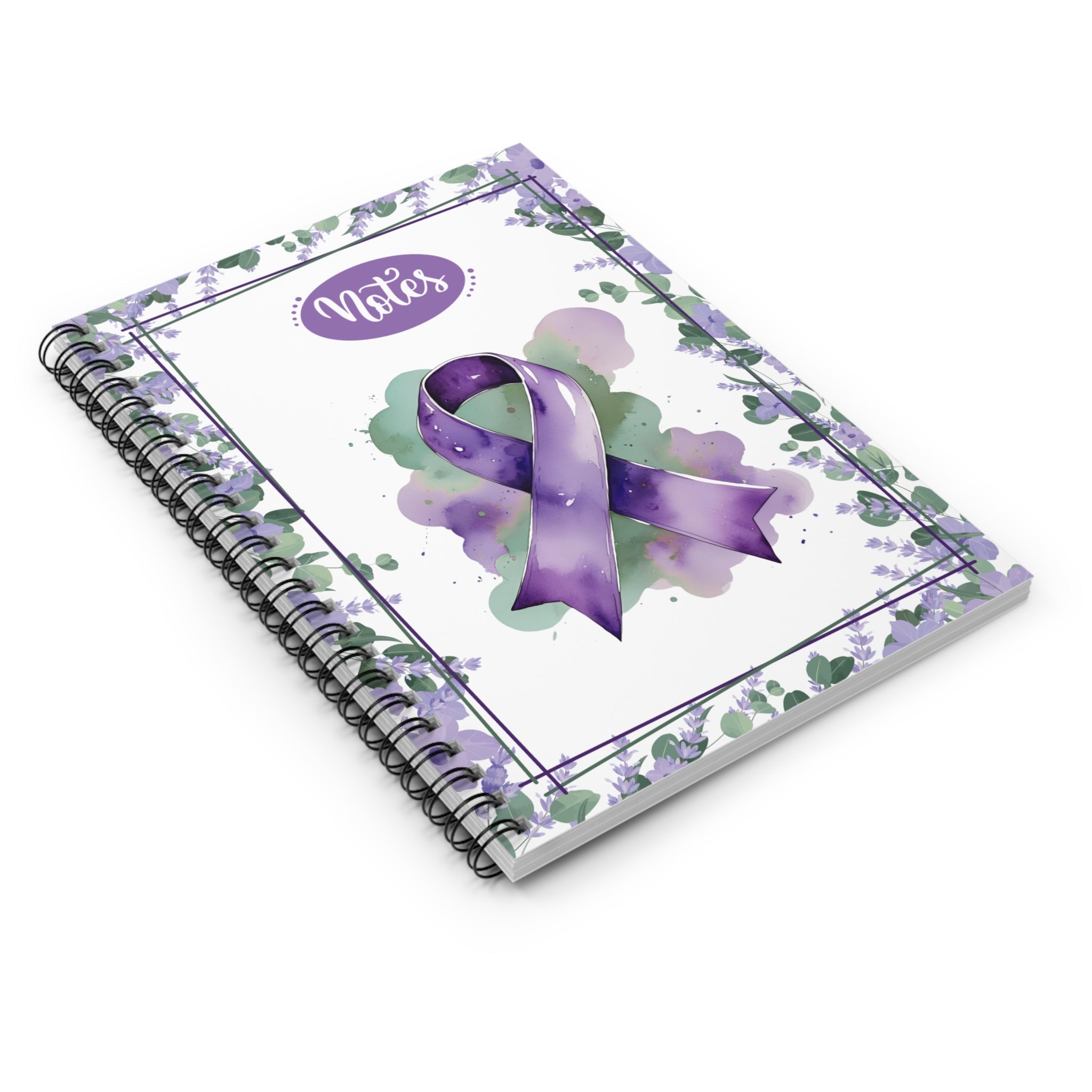 Watercolor Purple Ribbon Spiral Ruled - Lined Notebook - Paper Products, Journals - EpiAl's Shop