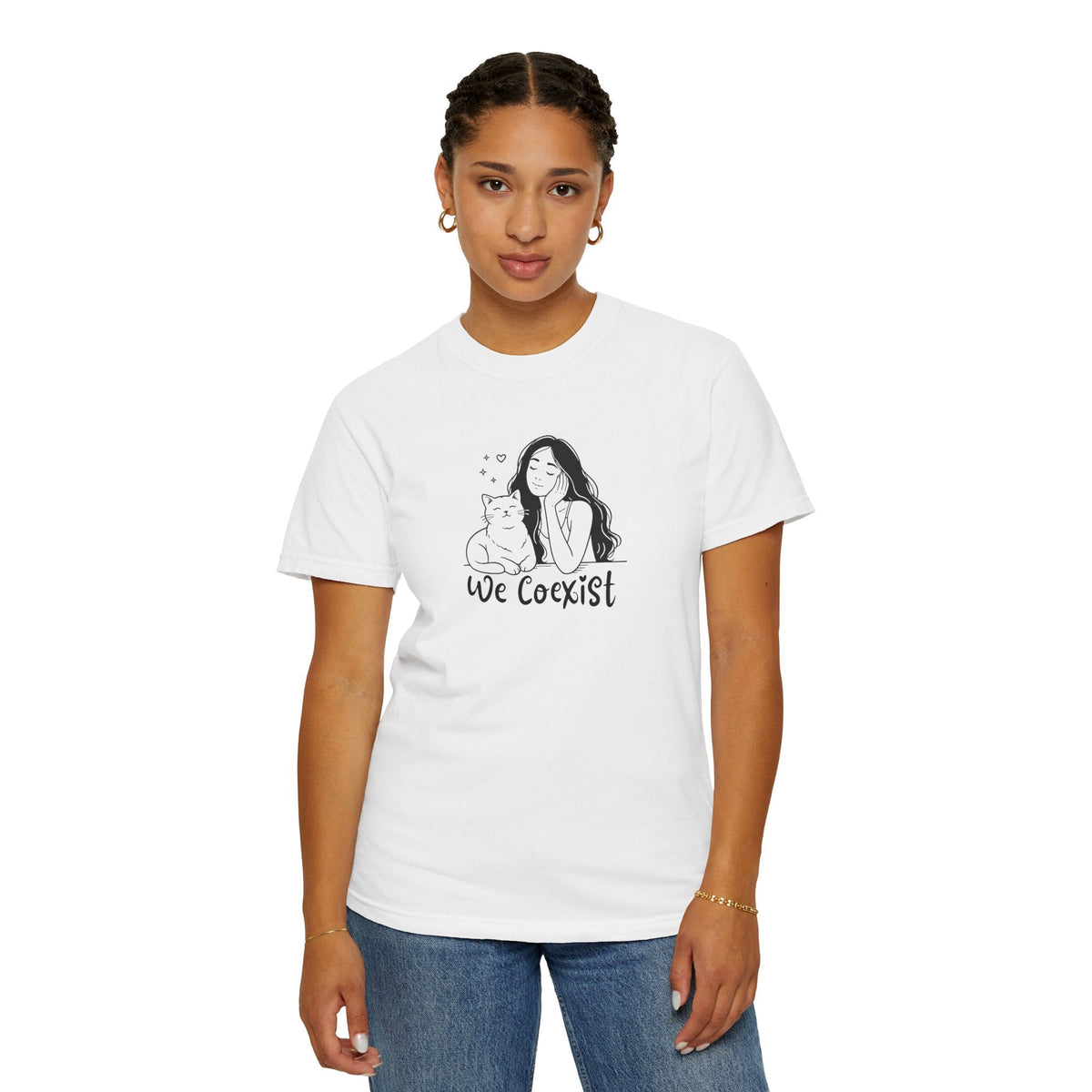 We Coexist T-Shirt – Minimalist Cat Lover Graphic Tee - Clothing, Unisex, T-Shirts - EpiAl's Shop
