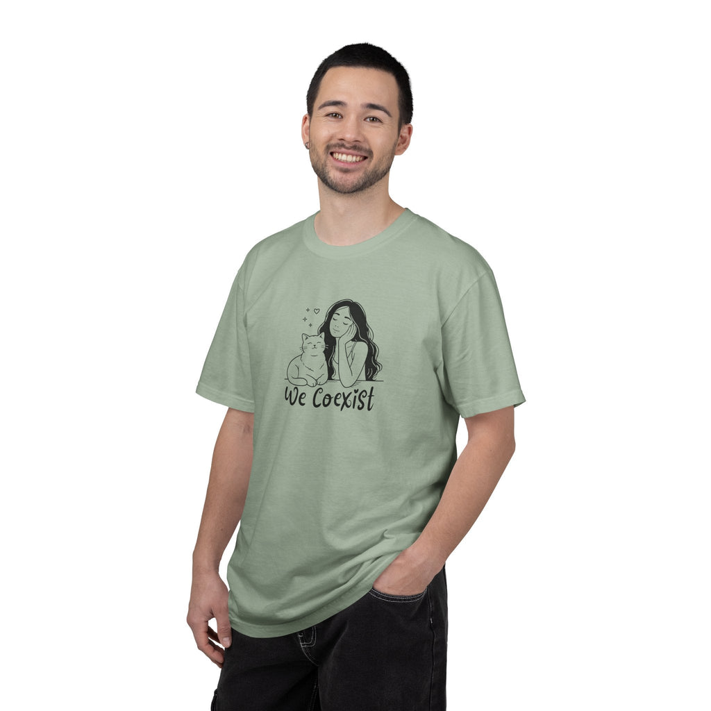 We Coexist T-Shirt – Minimalist Cat Lover Graphic Tee - Clothing, Unisex, T-Shirts - EpiAl's Shop